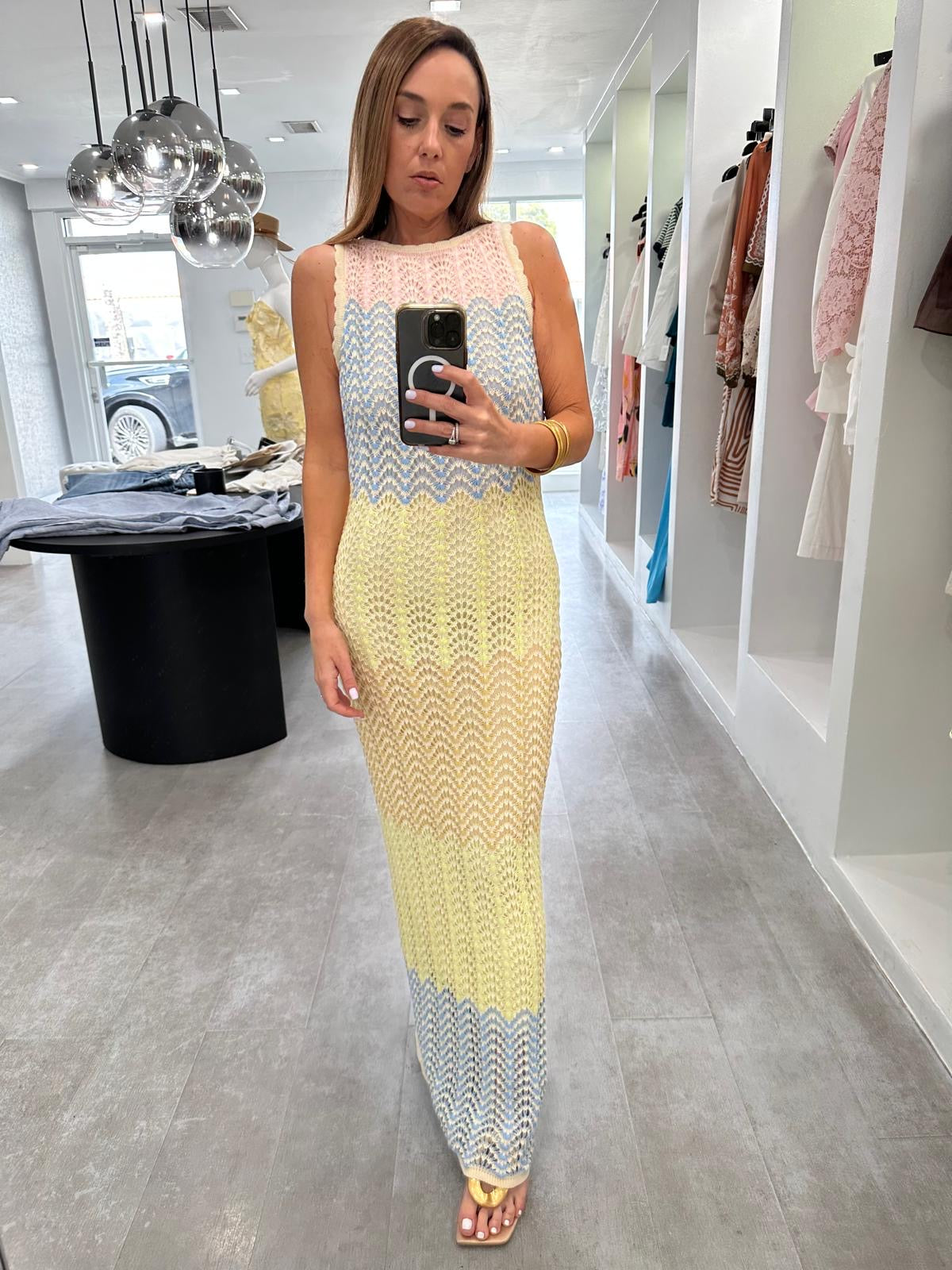 Colorful crochet dress