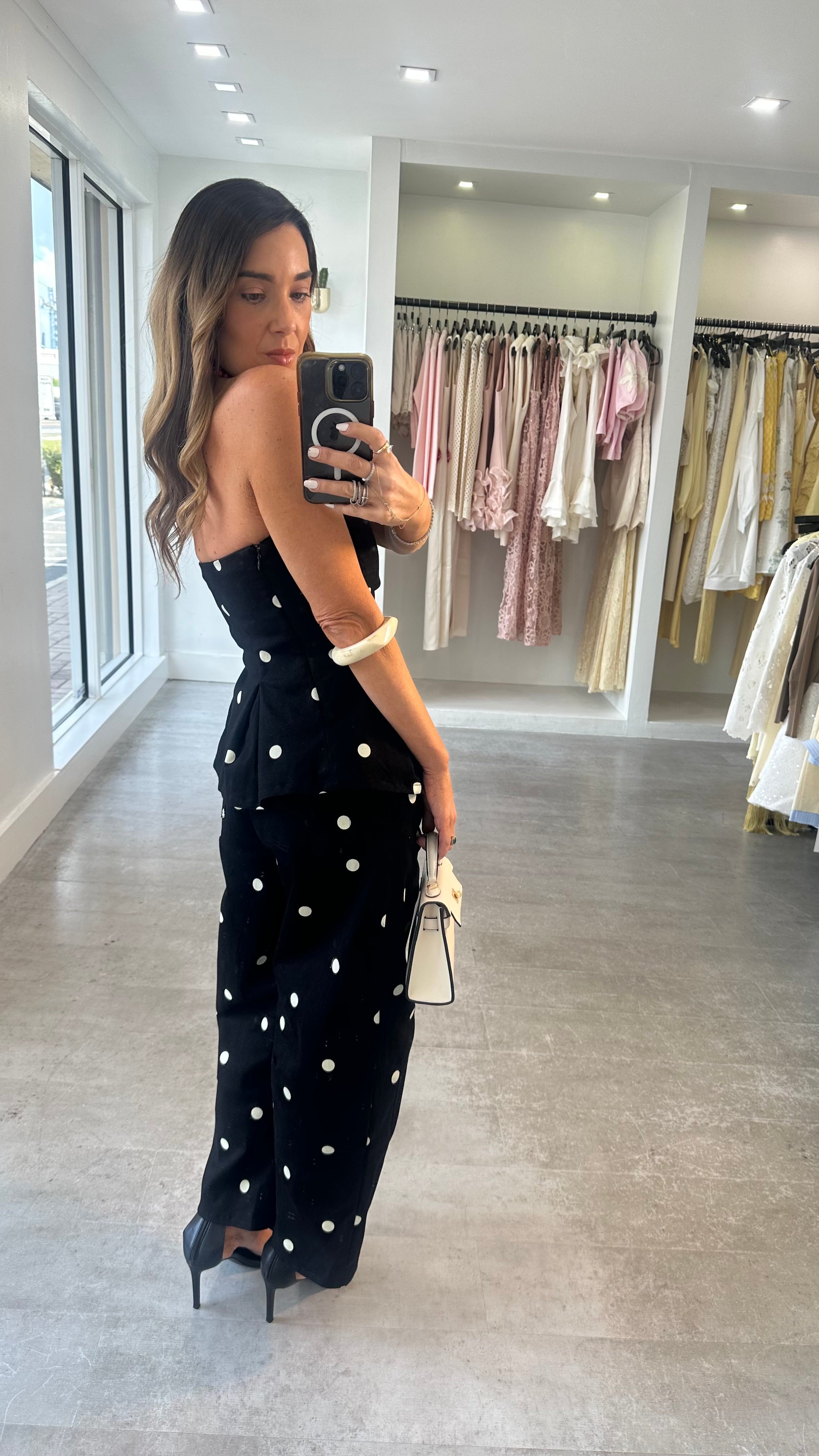 POLKA BARREL PEPLUM SET