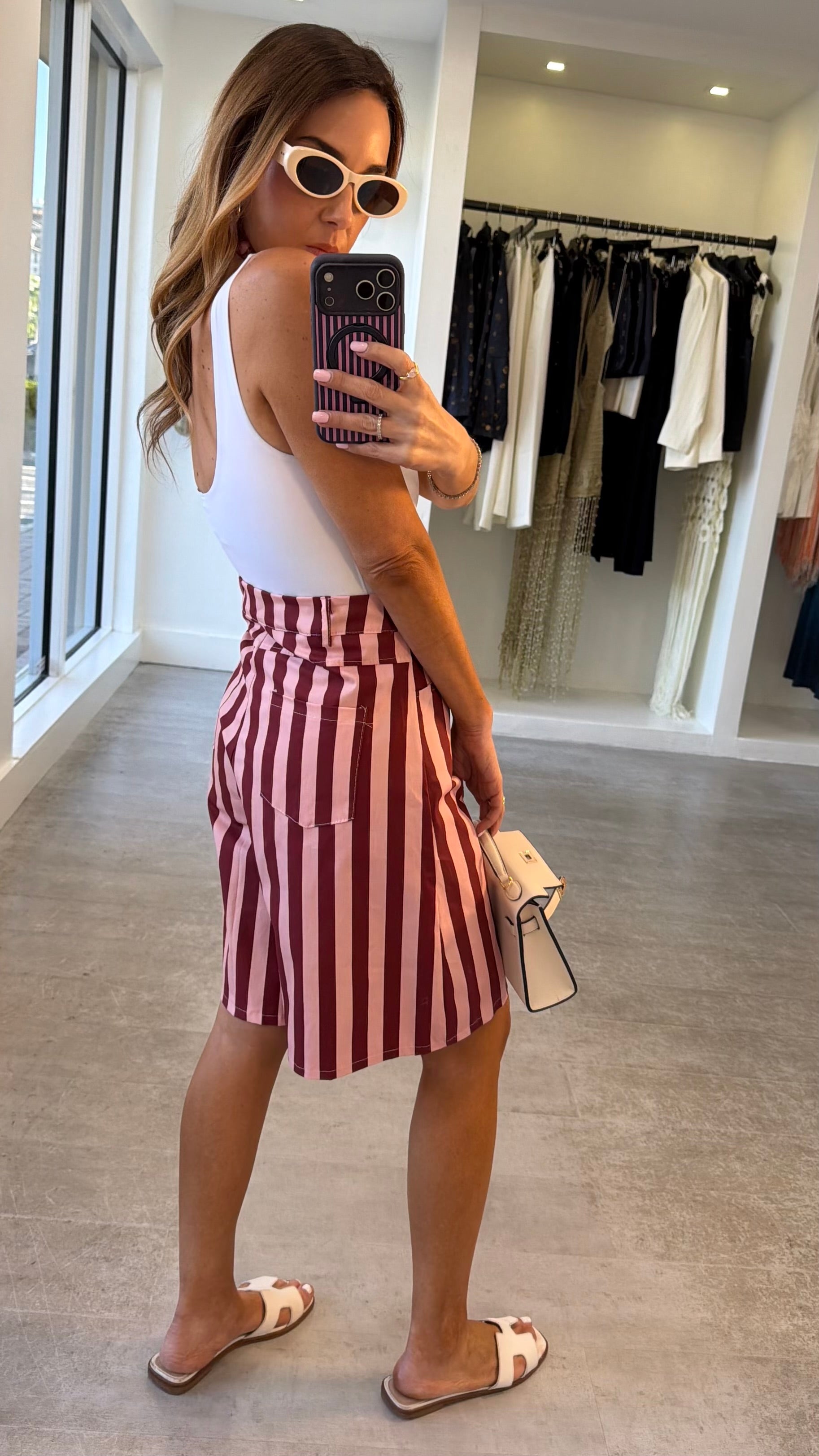 BLUSH STRIPE BERMUDA