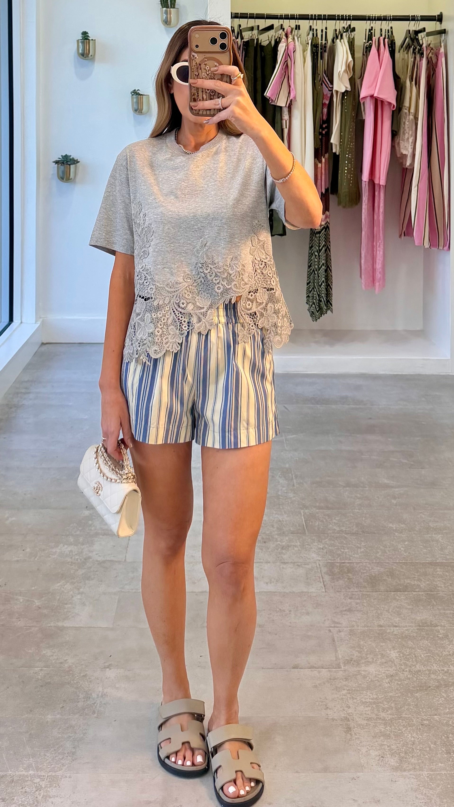SLATE LACE TEE