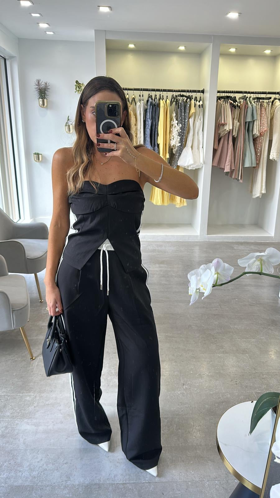 NOIR STRIPE PANT SET