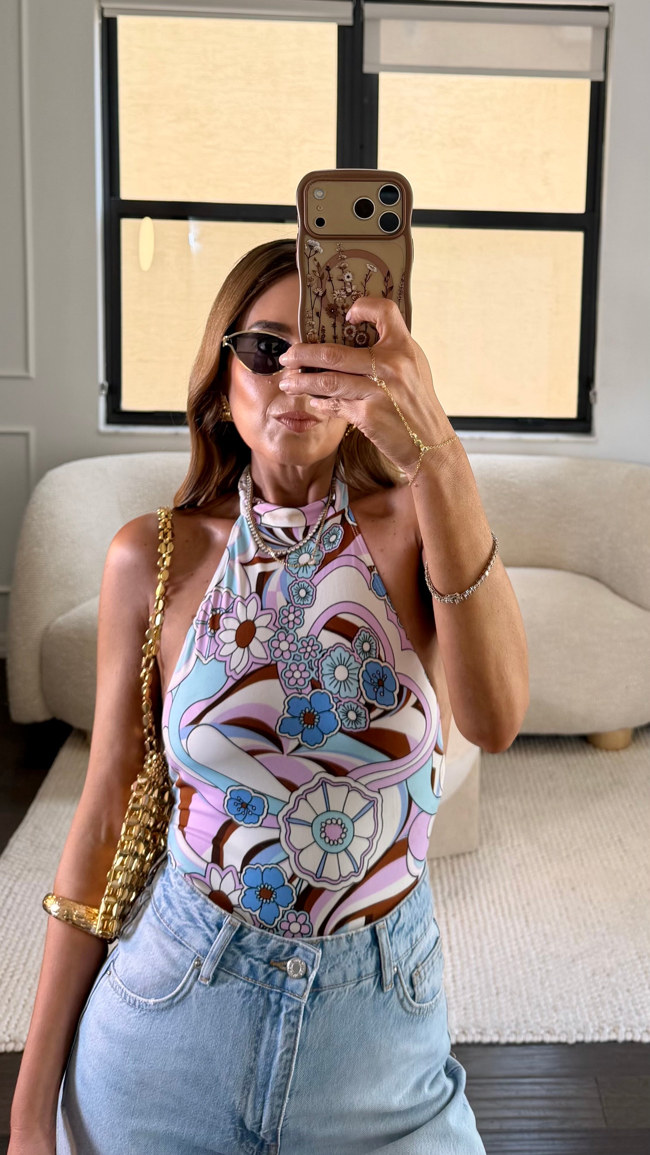 RETRO HALTER BODYSUIT