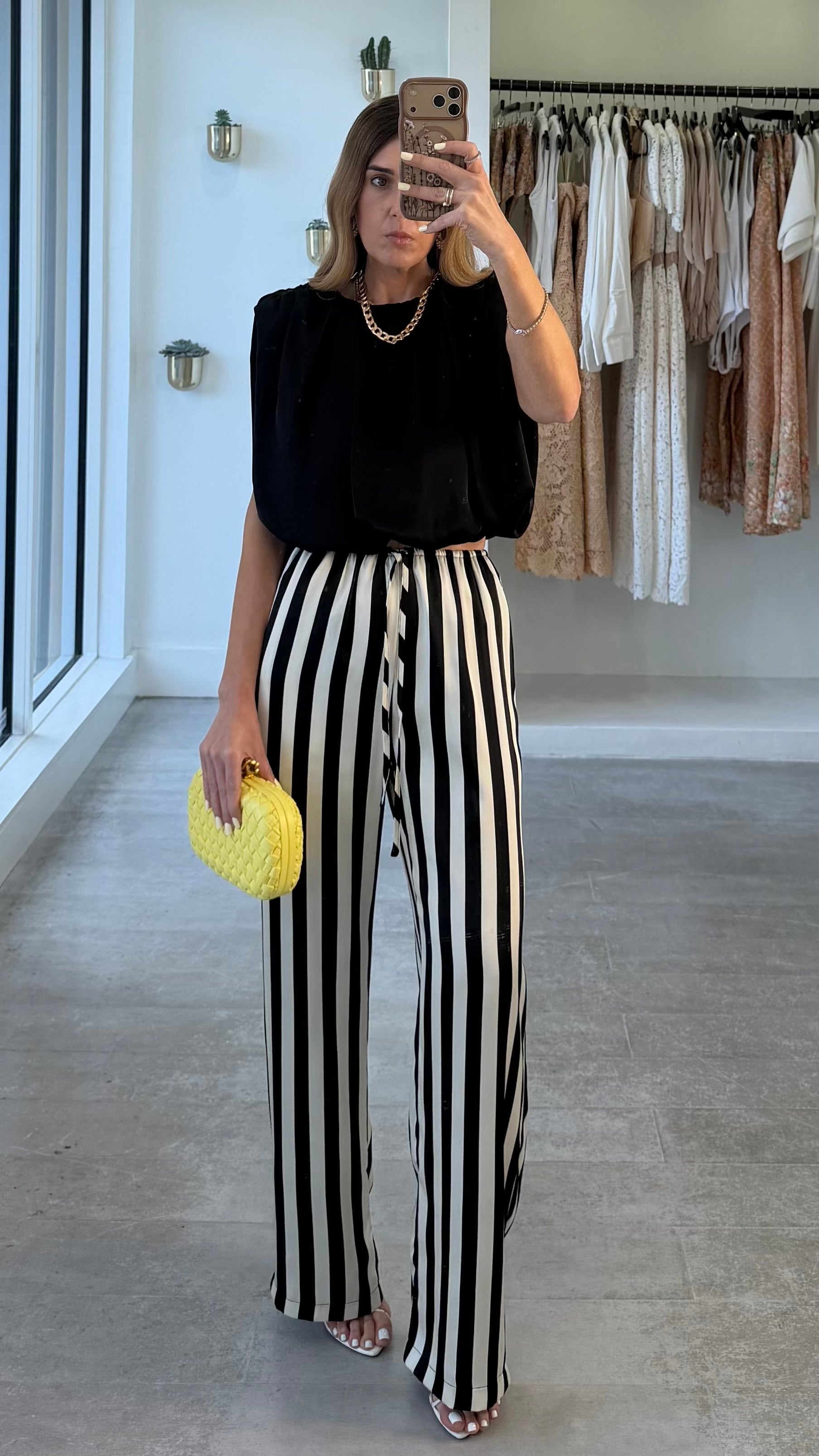 STRIPED DRAWSTRING TROUSERS