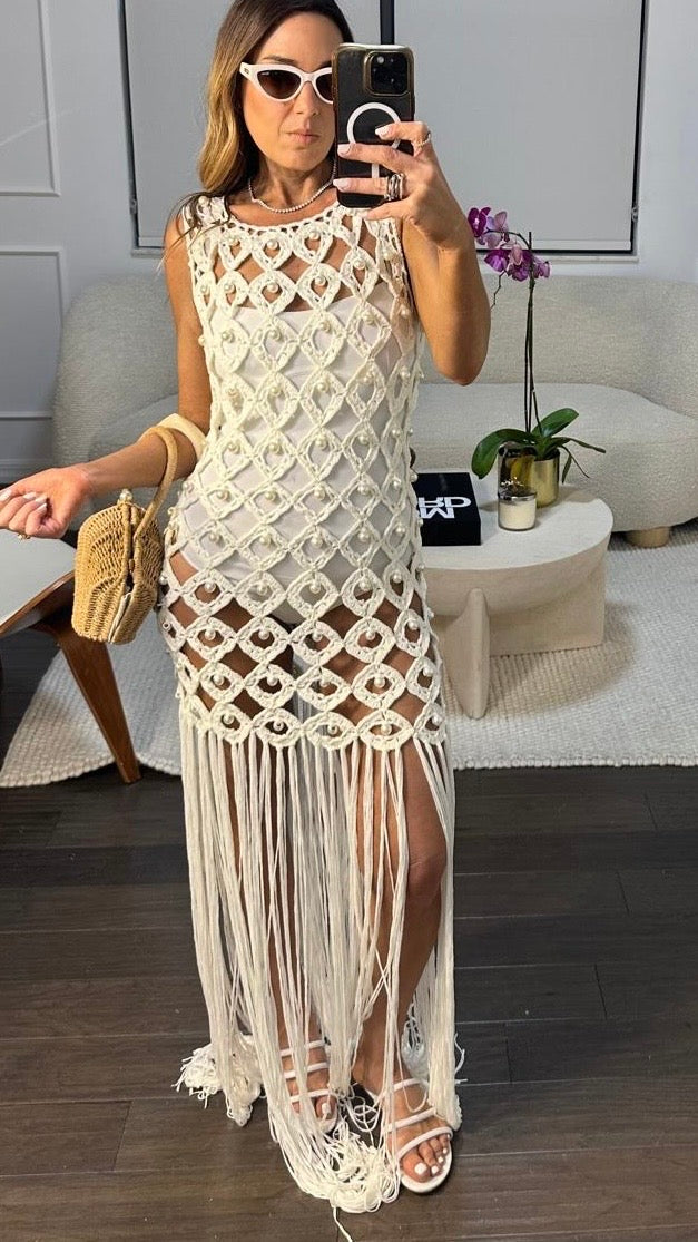 PEARL FRINGE COVER DRESS