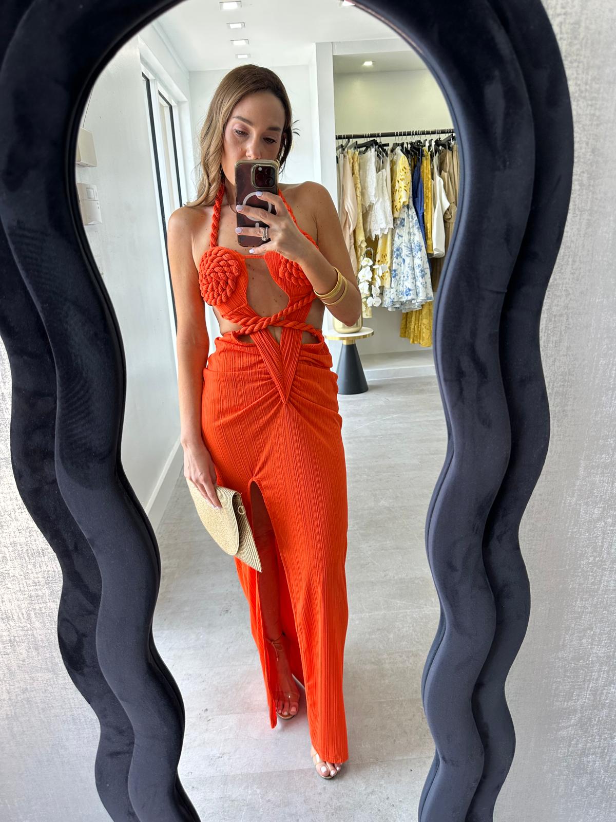 TANGERINE BLOOM DRESS