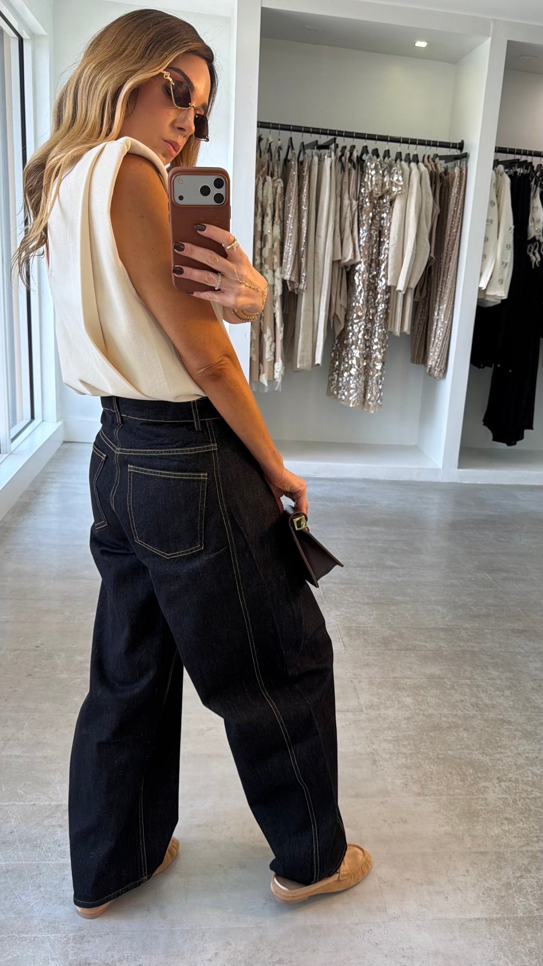 BEIGE PUFF TOP
