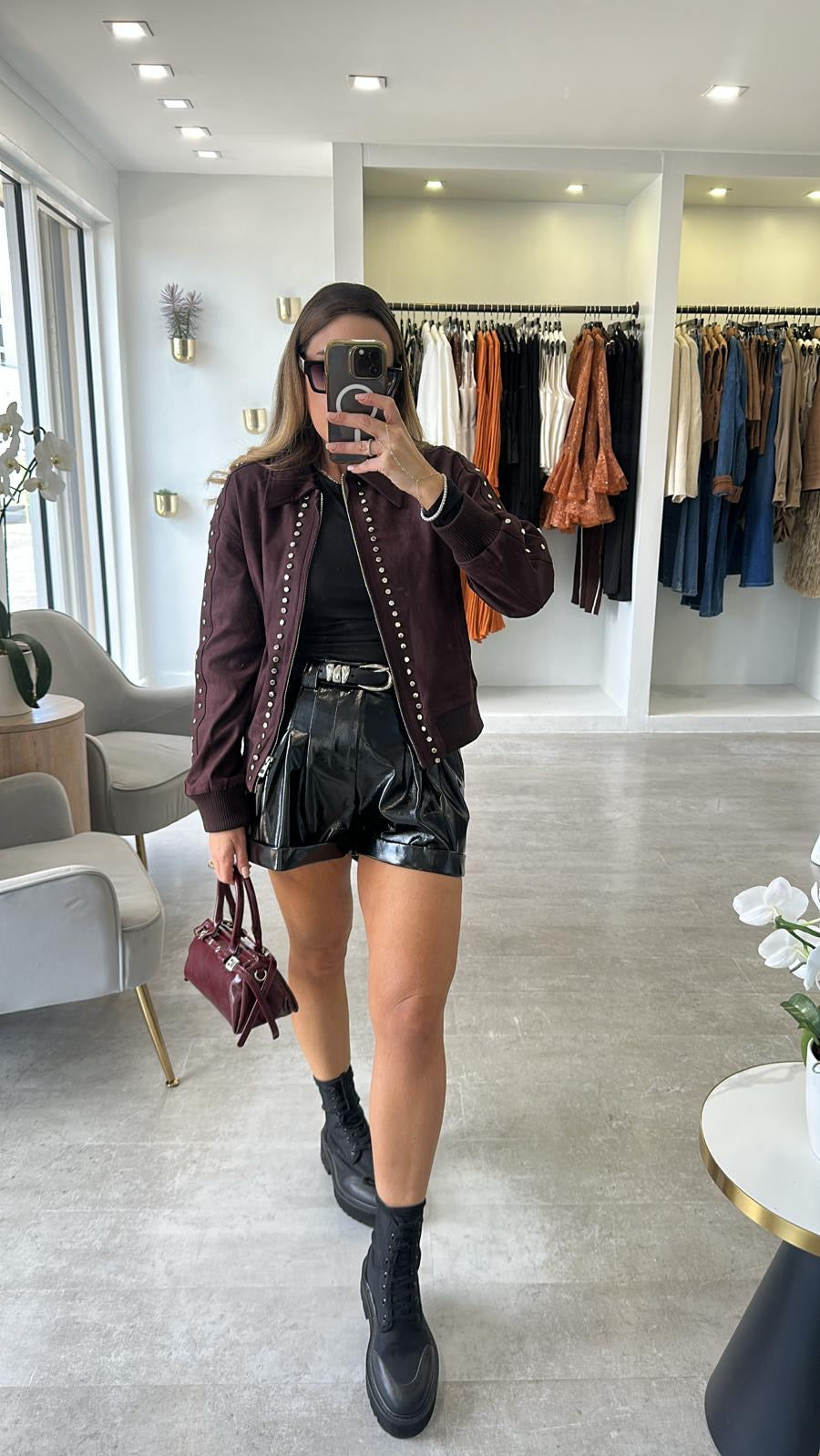 STUDDED MERLOT BOMMER