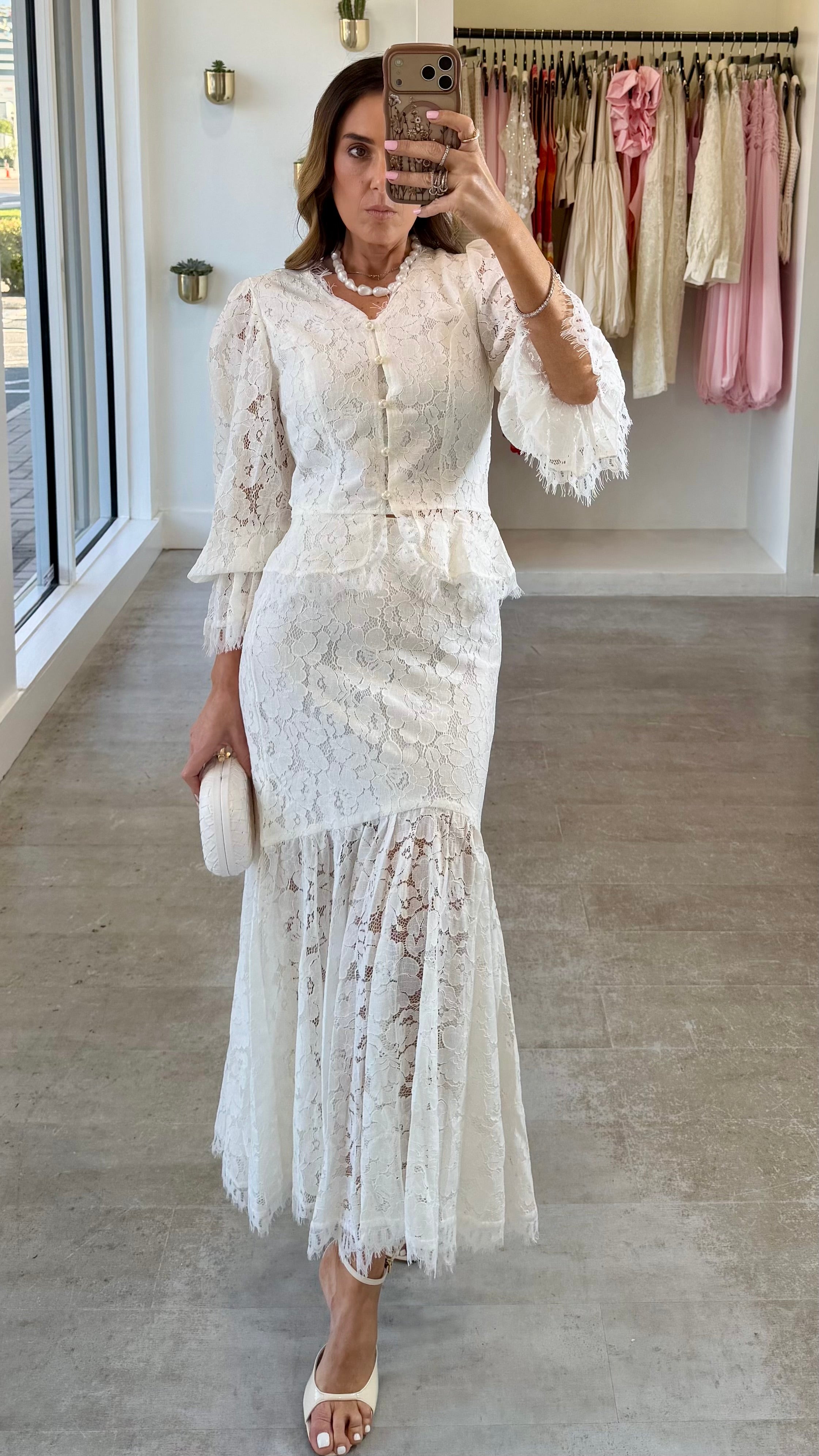 PEARL LACE MIDI SET