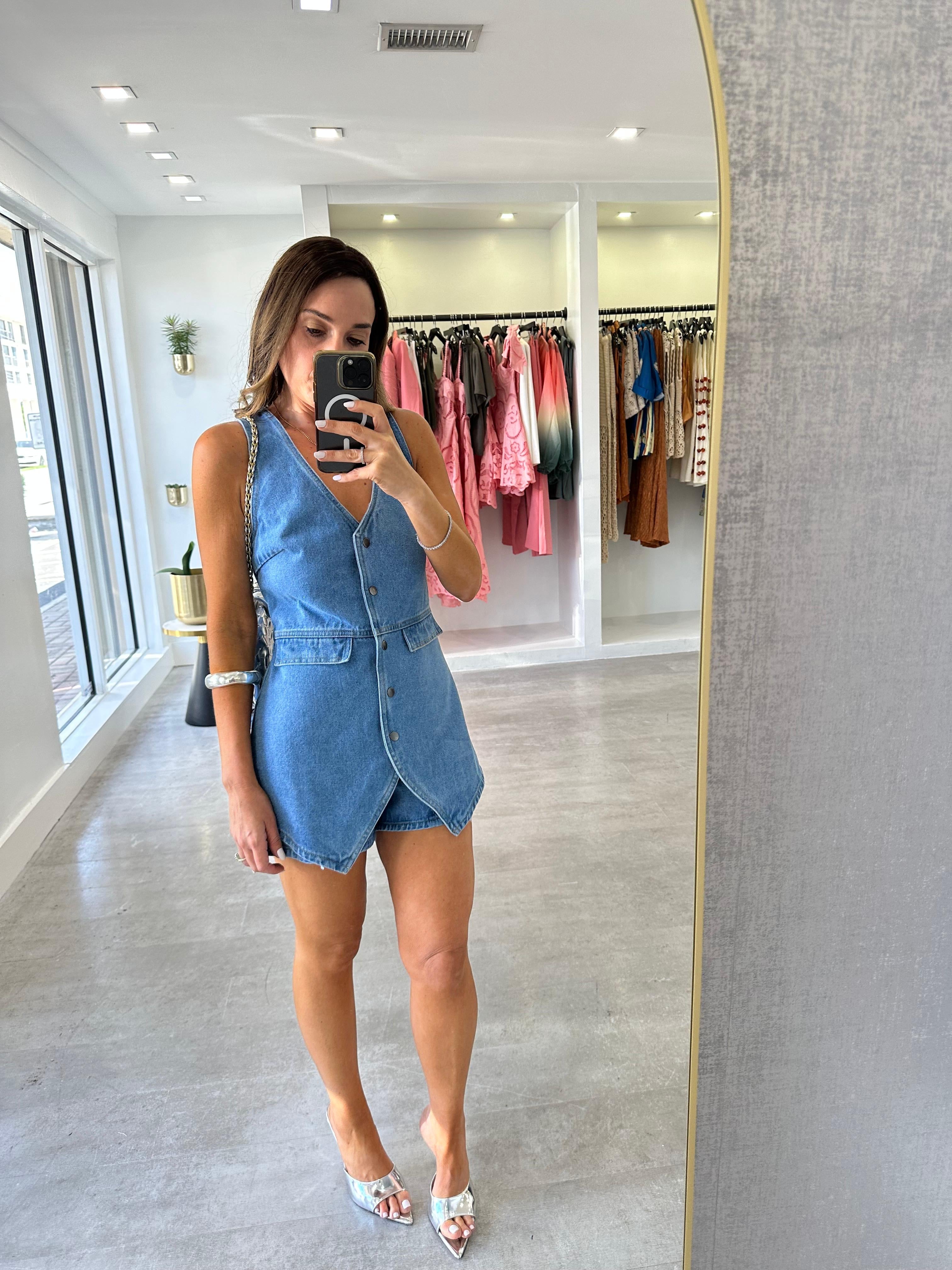THE DENIM UTILITY ROMPER