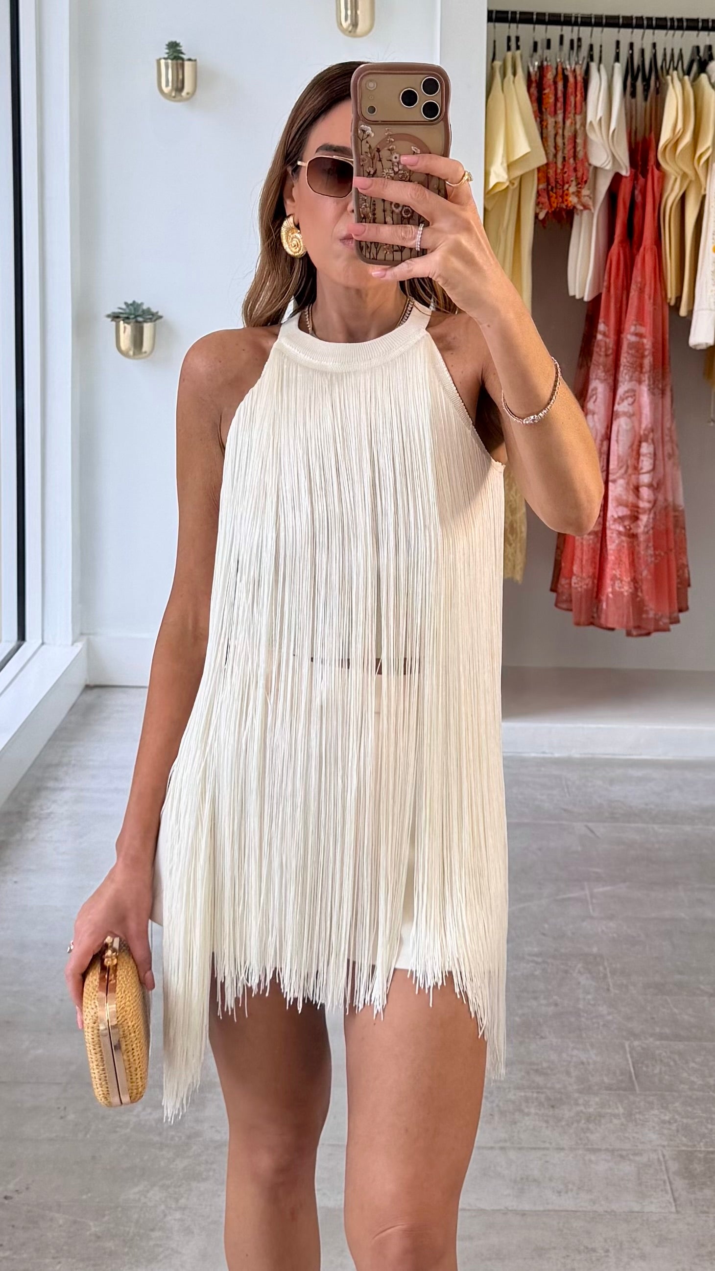 IVORY FRINGE TOP