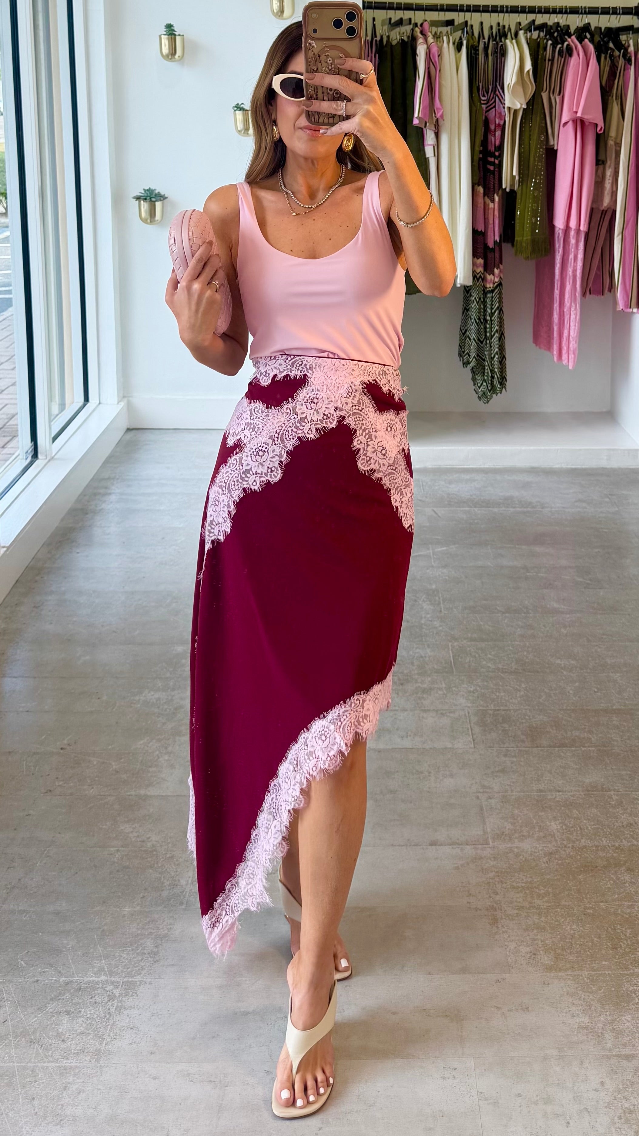 CONTRAST LACE SKIRT