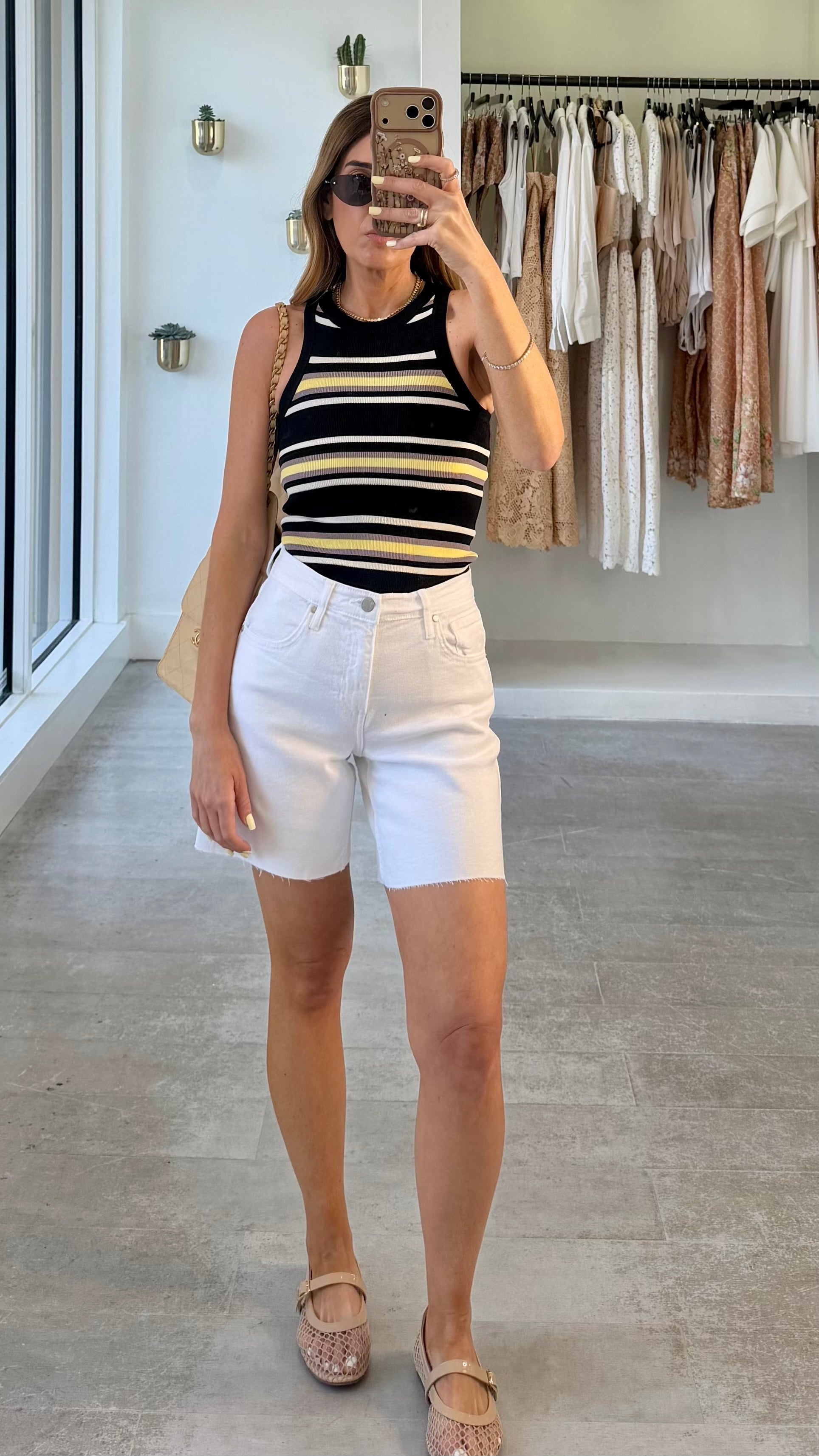 BLACK STRIPE KNIT TOP