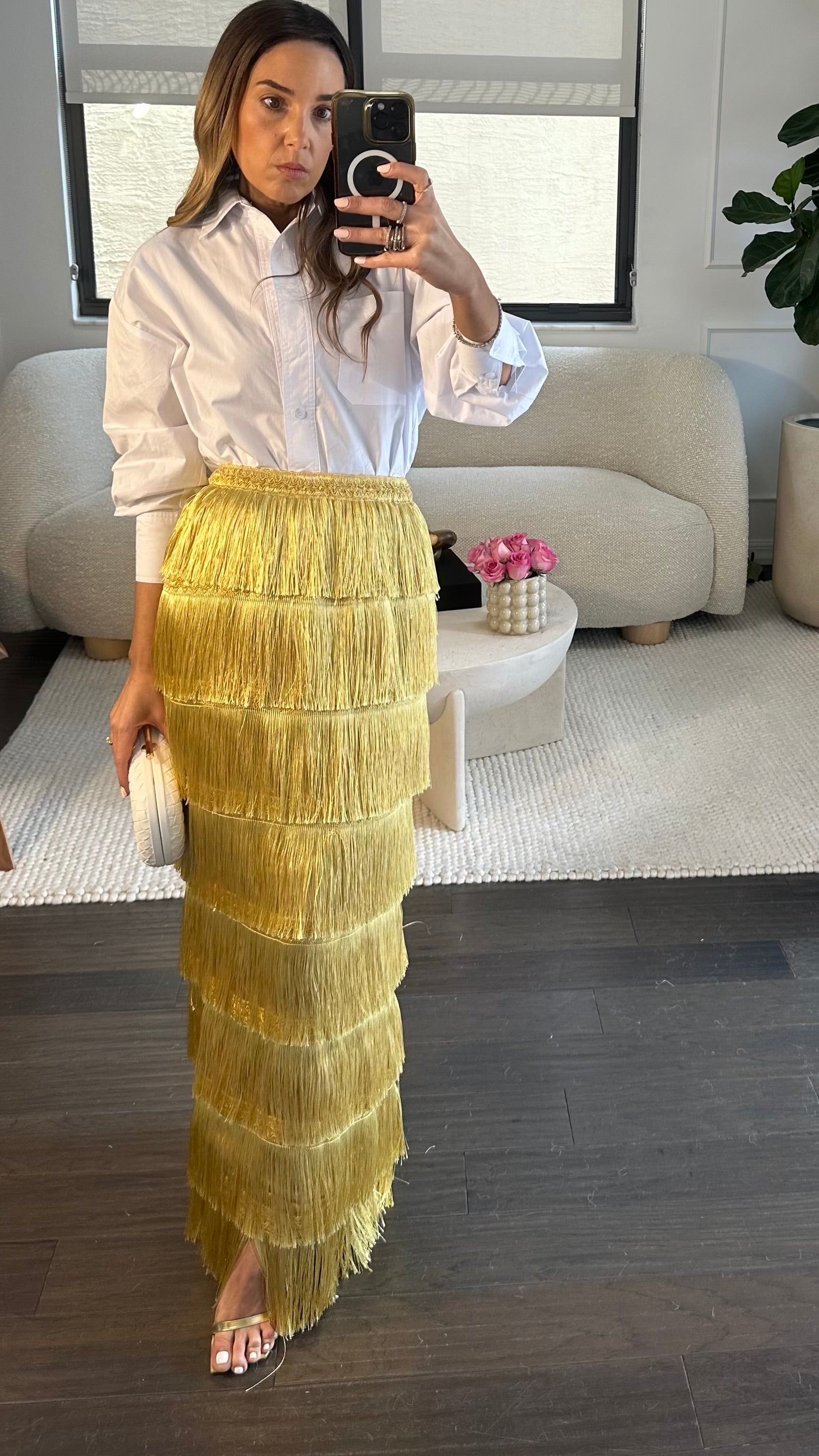 GOLDEN FRINGE SKIRT