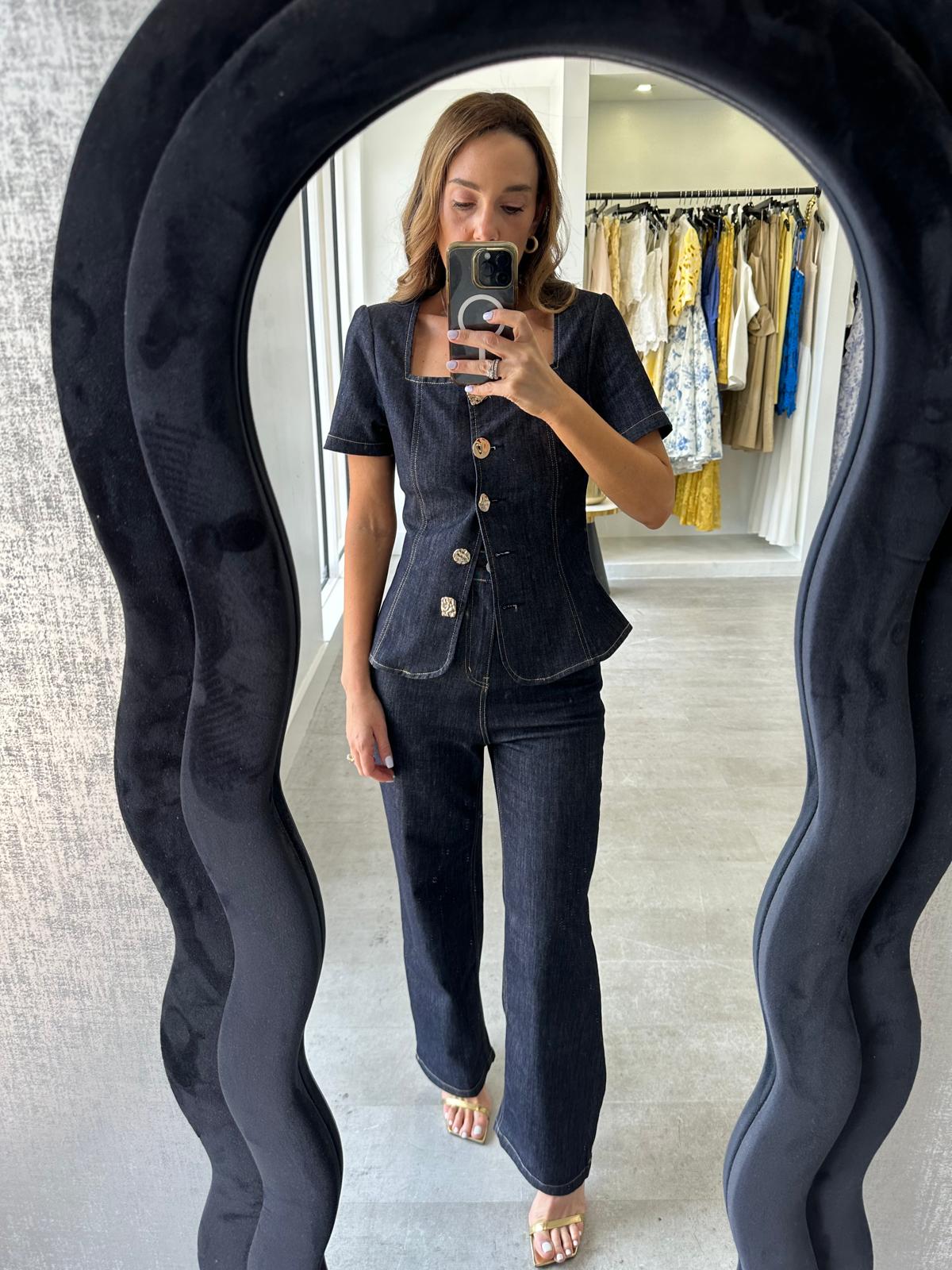 DENIM PUFF SET