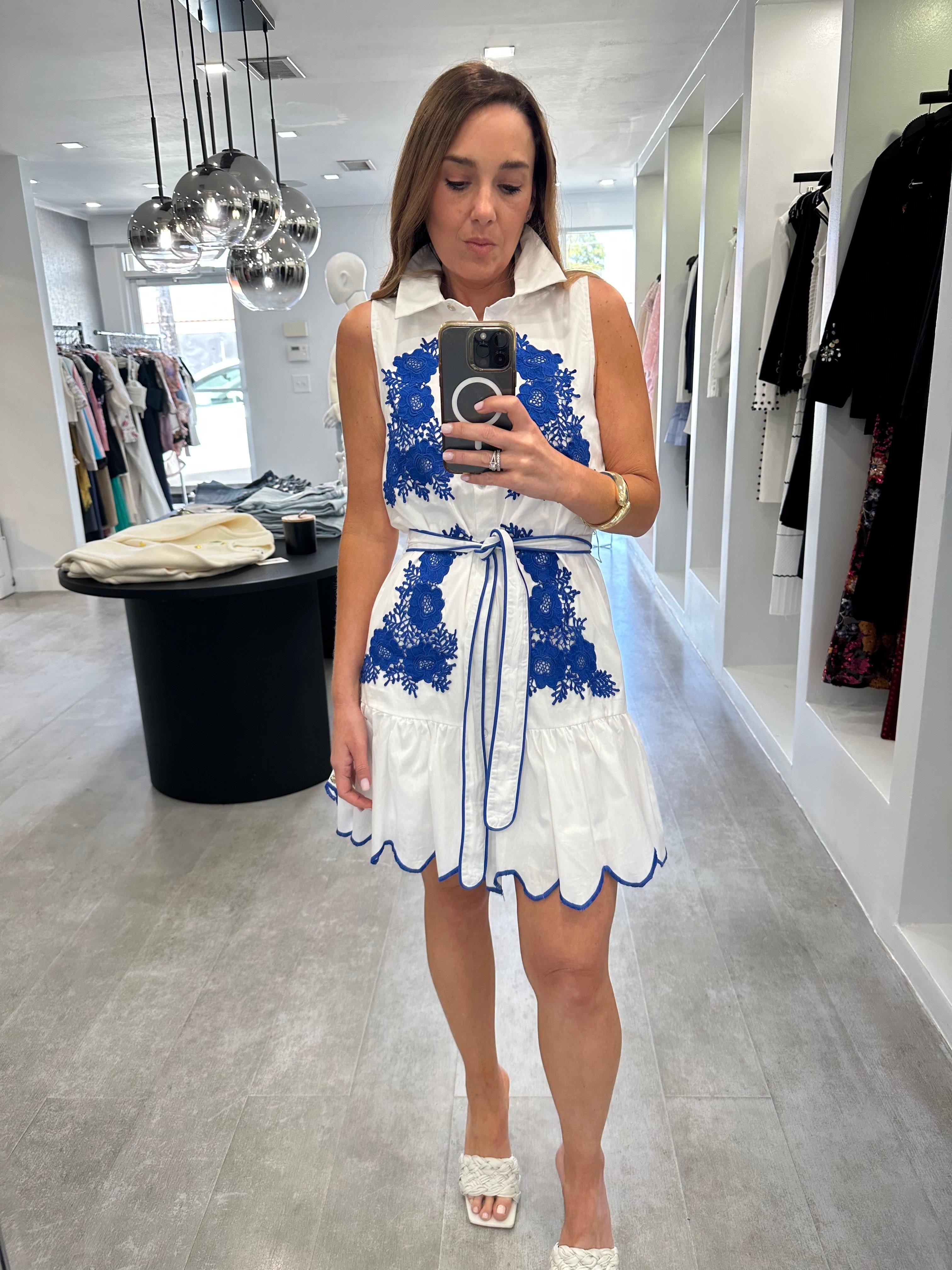 AZURE EMBROIDERED DRESS
