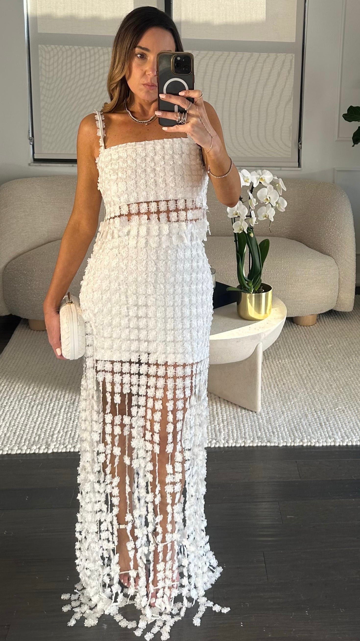 Blanc Fleur skirt Set