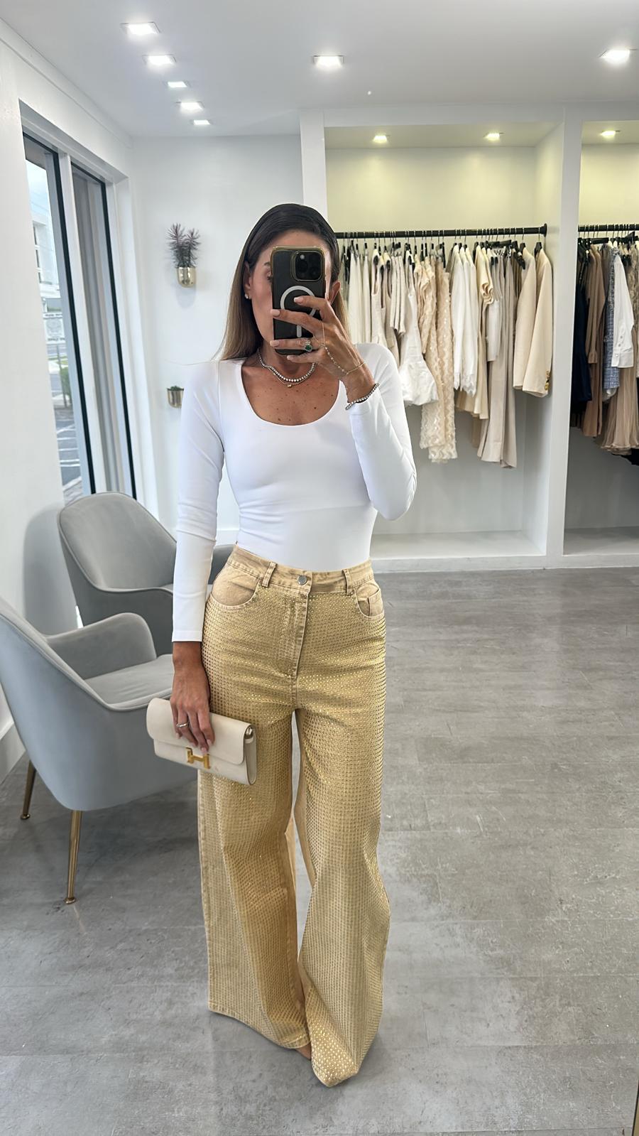 TAUPE SHINE DENIM