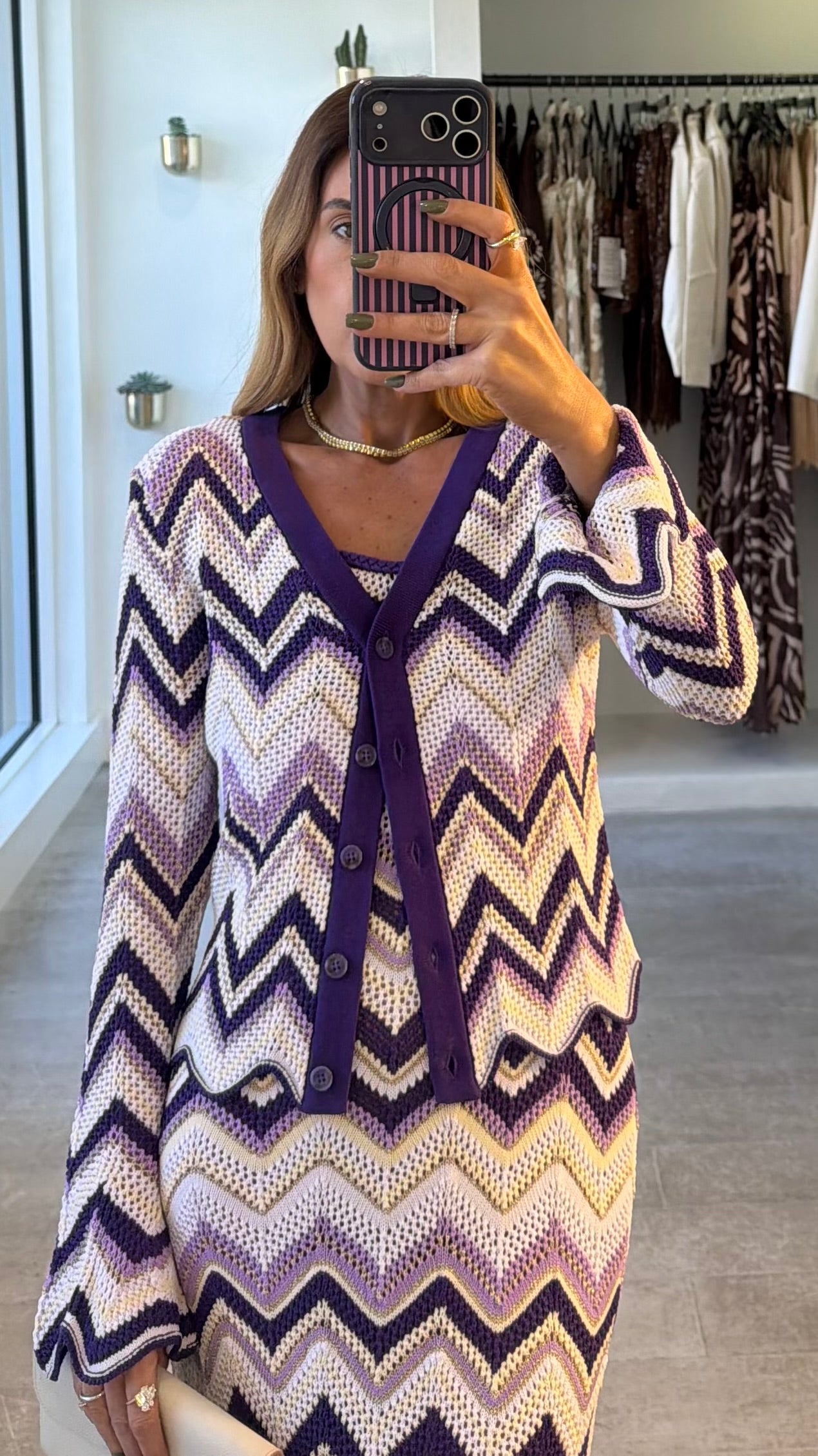 AMETHYST ZIGZAG CARDI