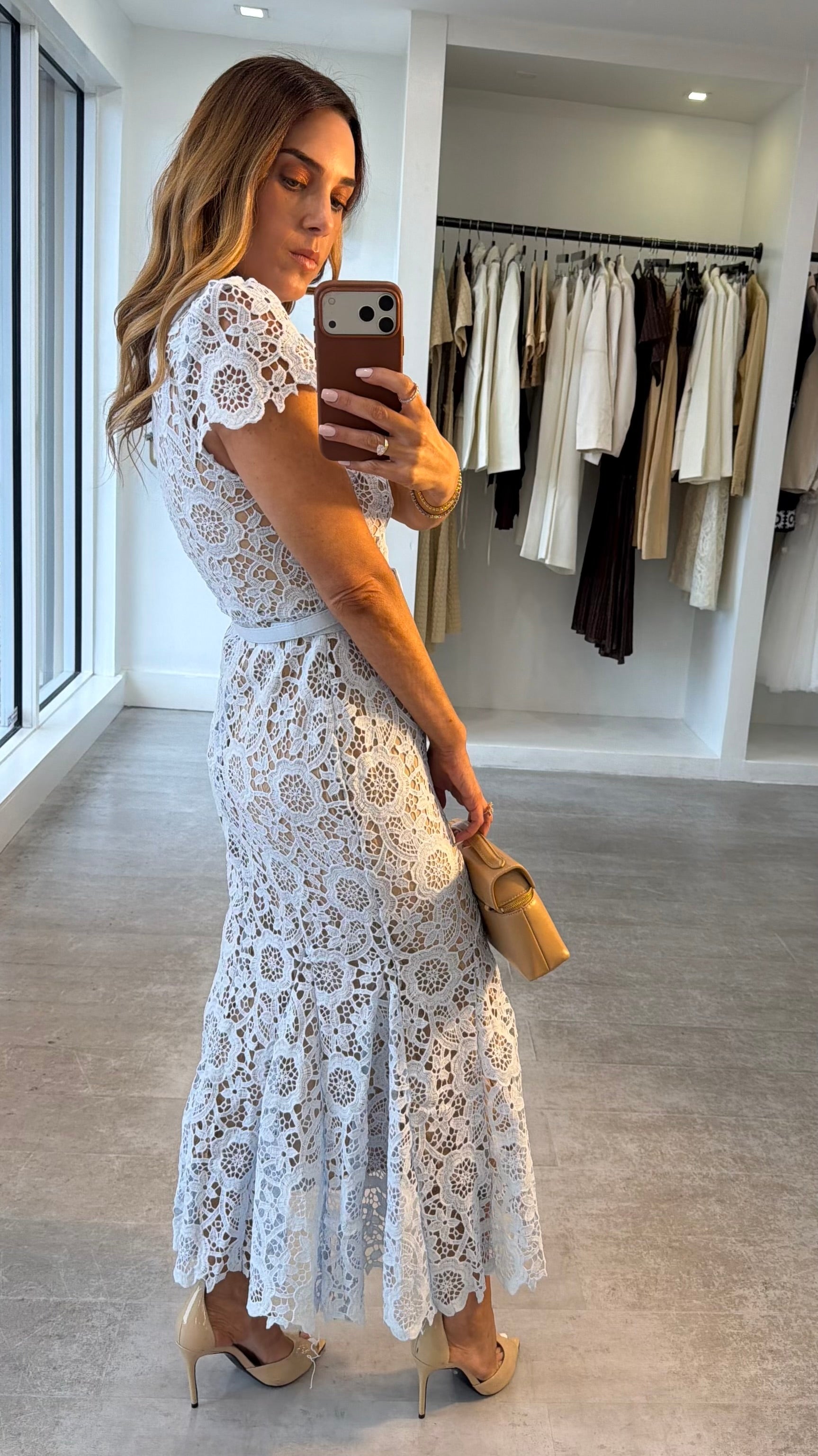 BLUE LACE COLLAR DRESS