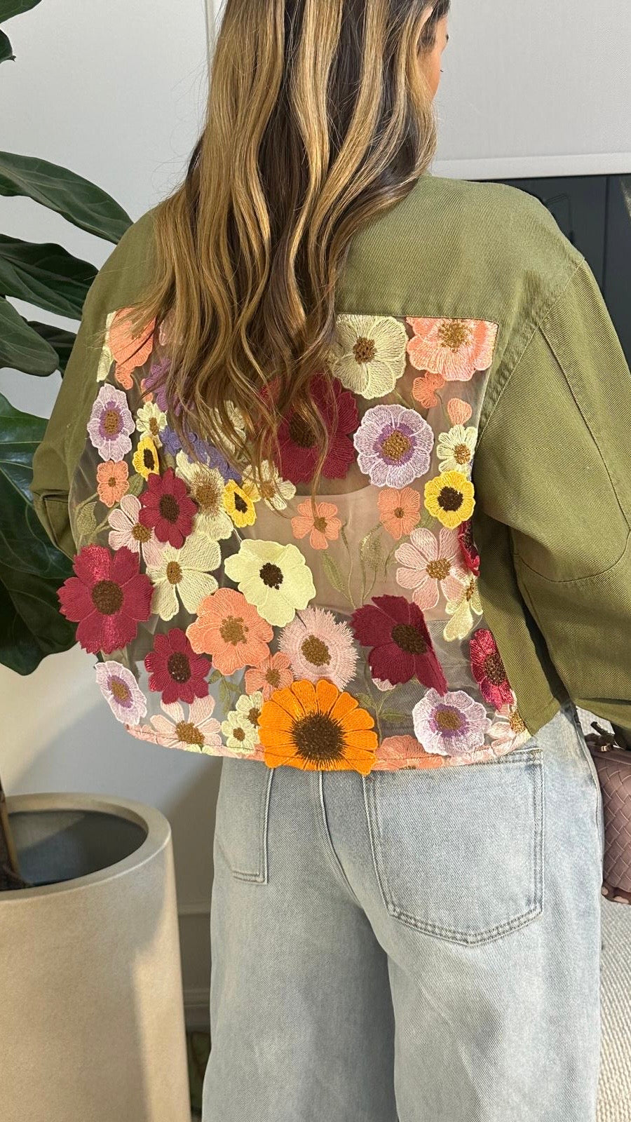 3D FLORAL ARMY JACKET