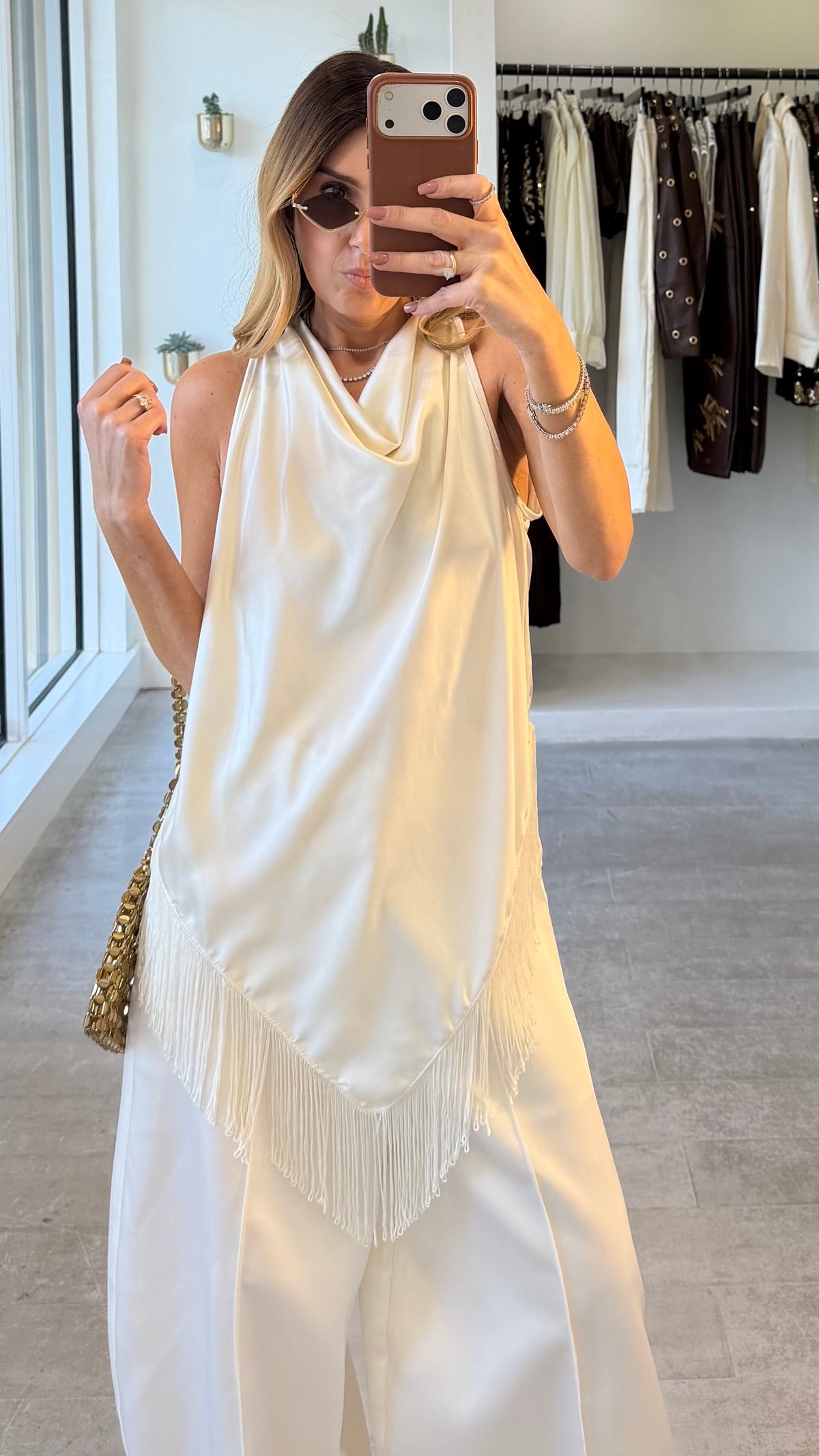LIQUID FRINGE TOP