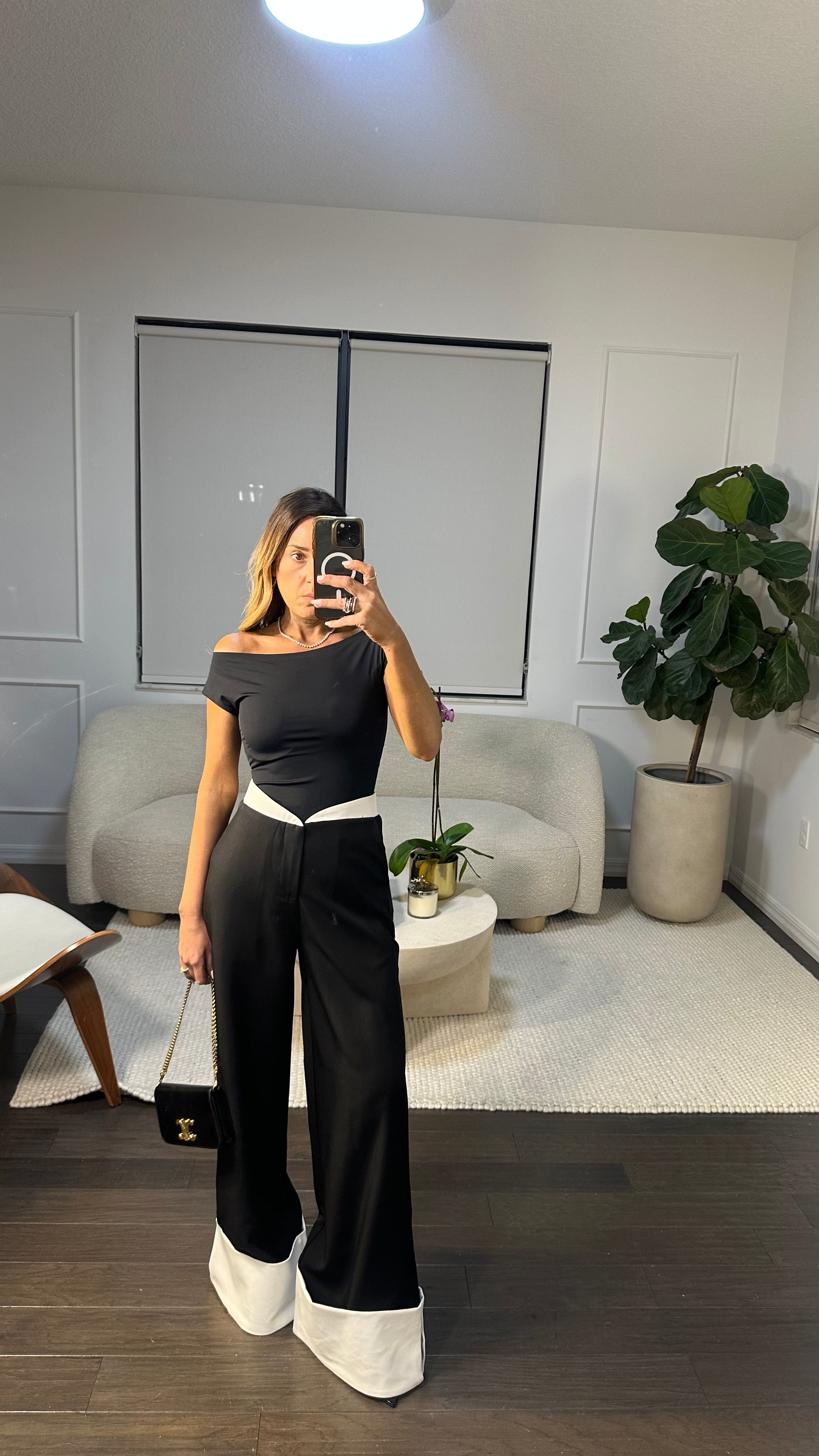 CONTRAST PALAZZO PANTS