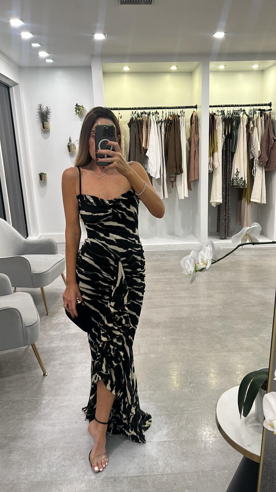 ZEBRA TIED MAXI
