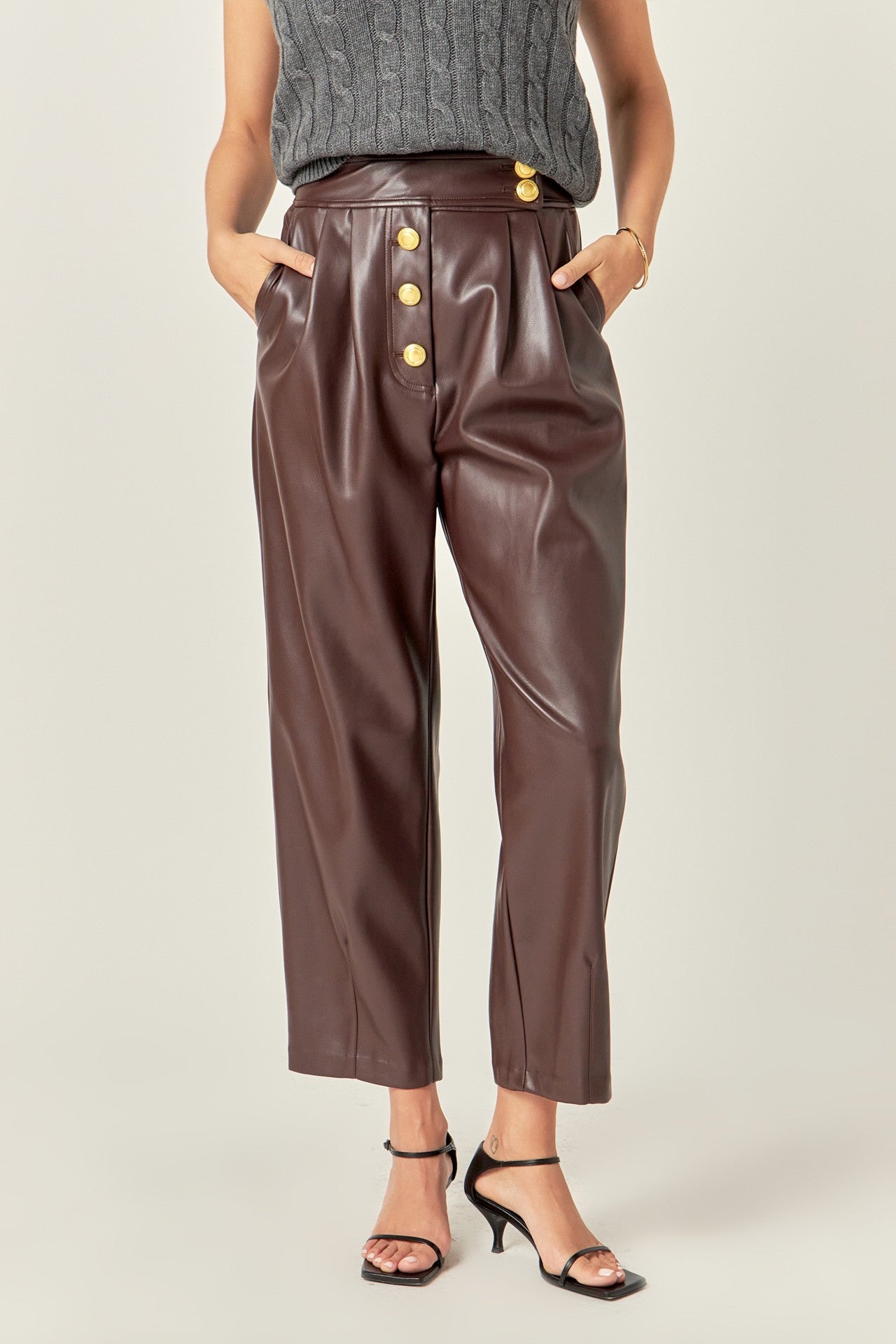 BROWN LEATHER TROUSERS