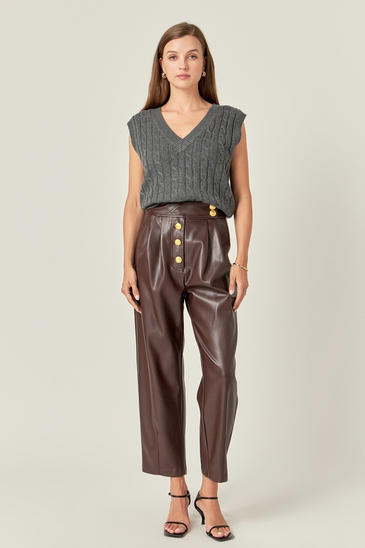 BROWN LEATHER TROUSERS