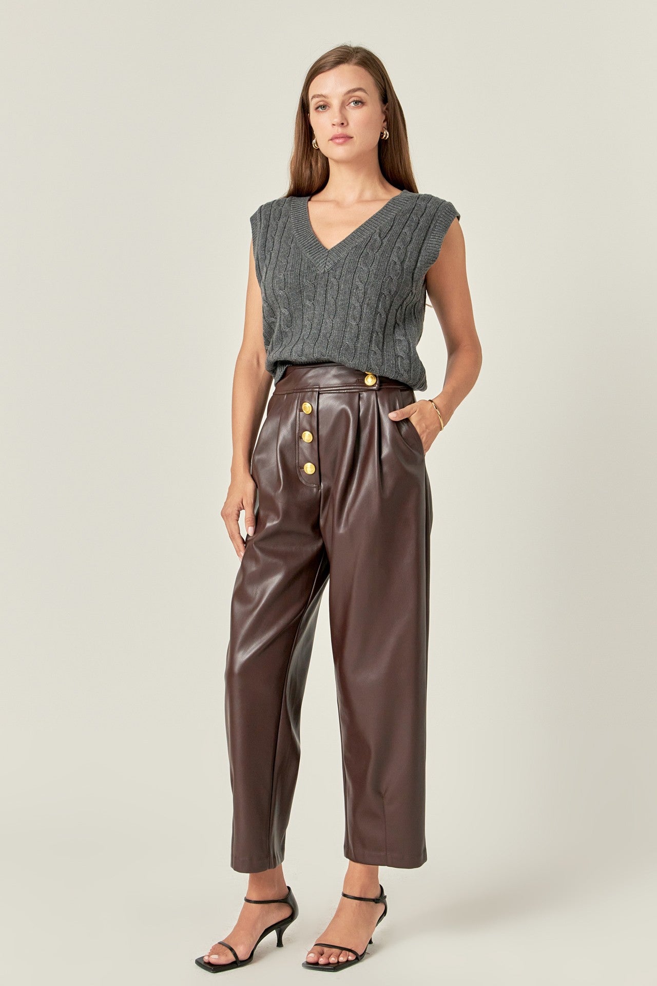 BROWN LEATHER TROUSERS