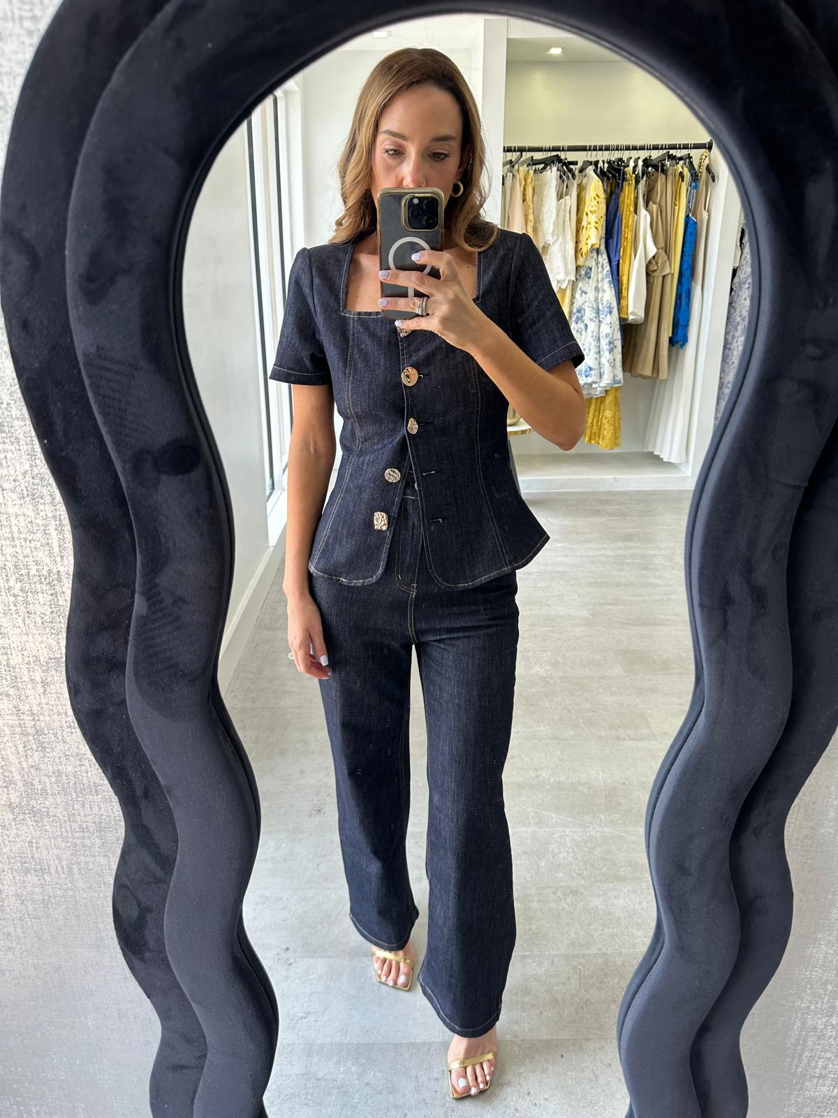 DENIM PUFF SET