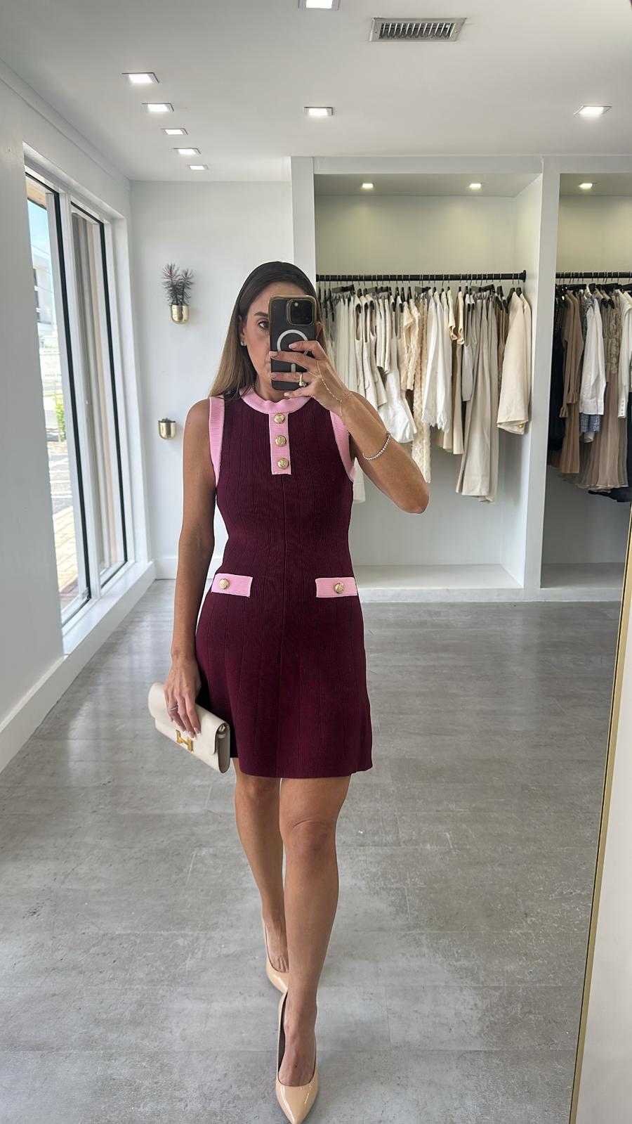 RASBERRY CONTRAST DRESS