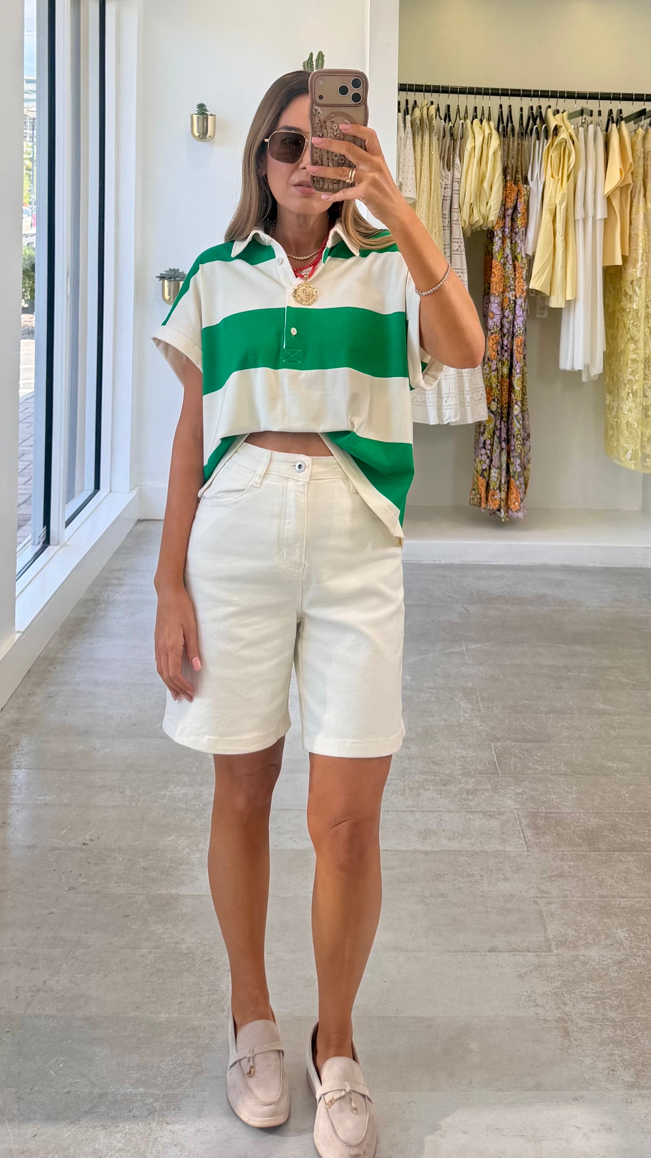 EMERALD STRIPED TOP