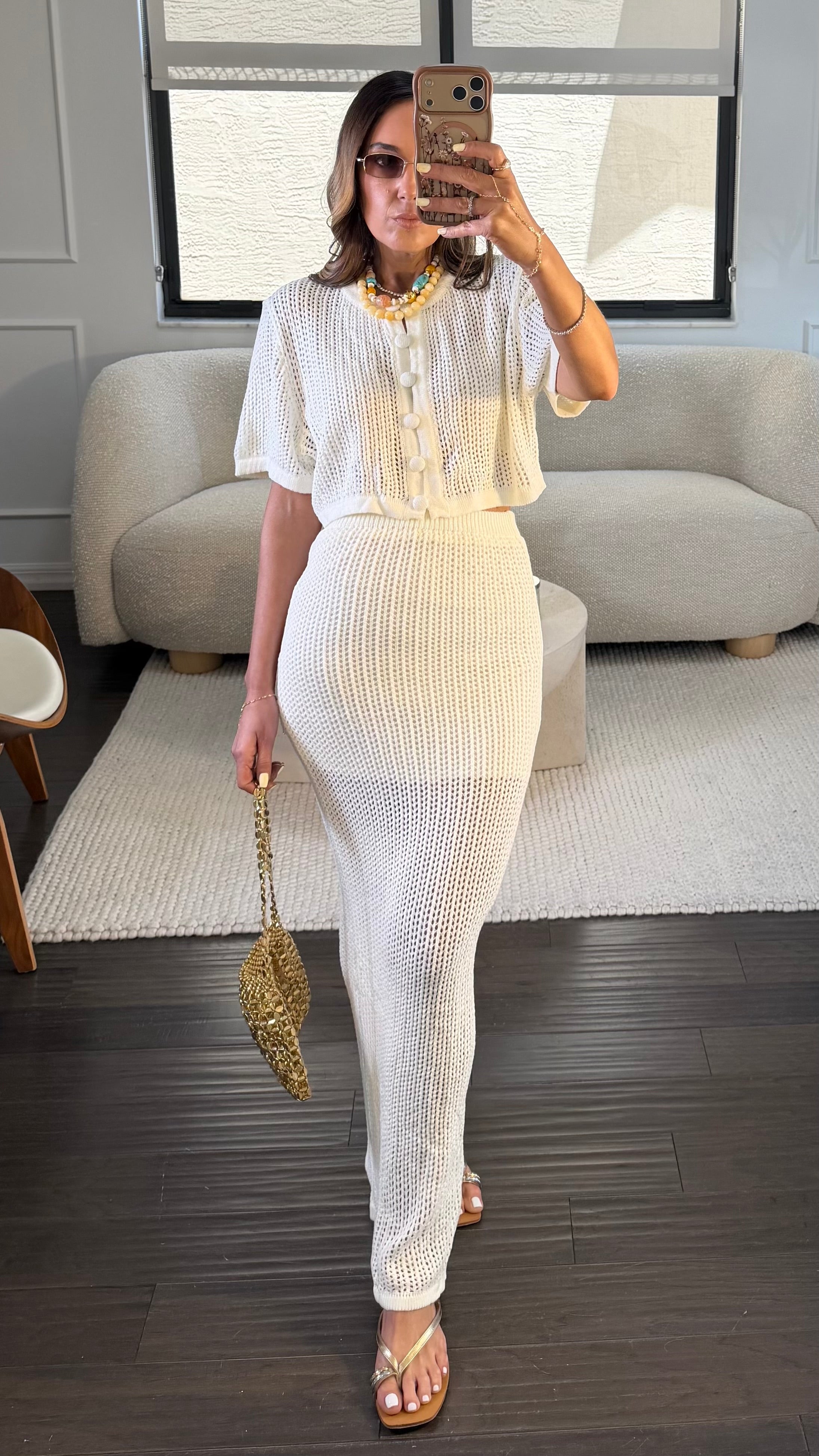 IVORY BREEZE KNIT SKIRT SET