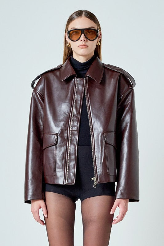 CHESTNUT VEGAN JACKET