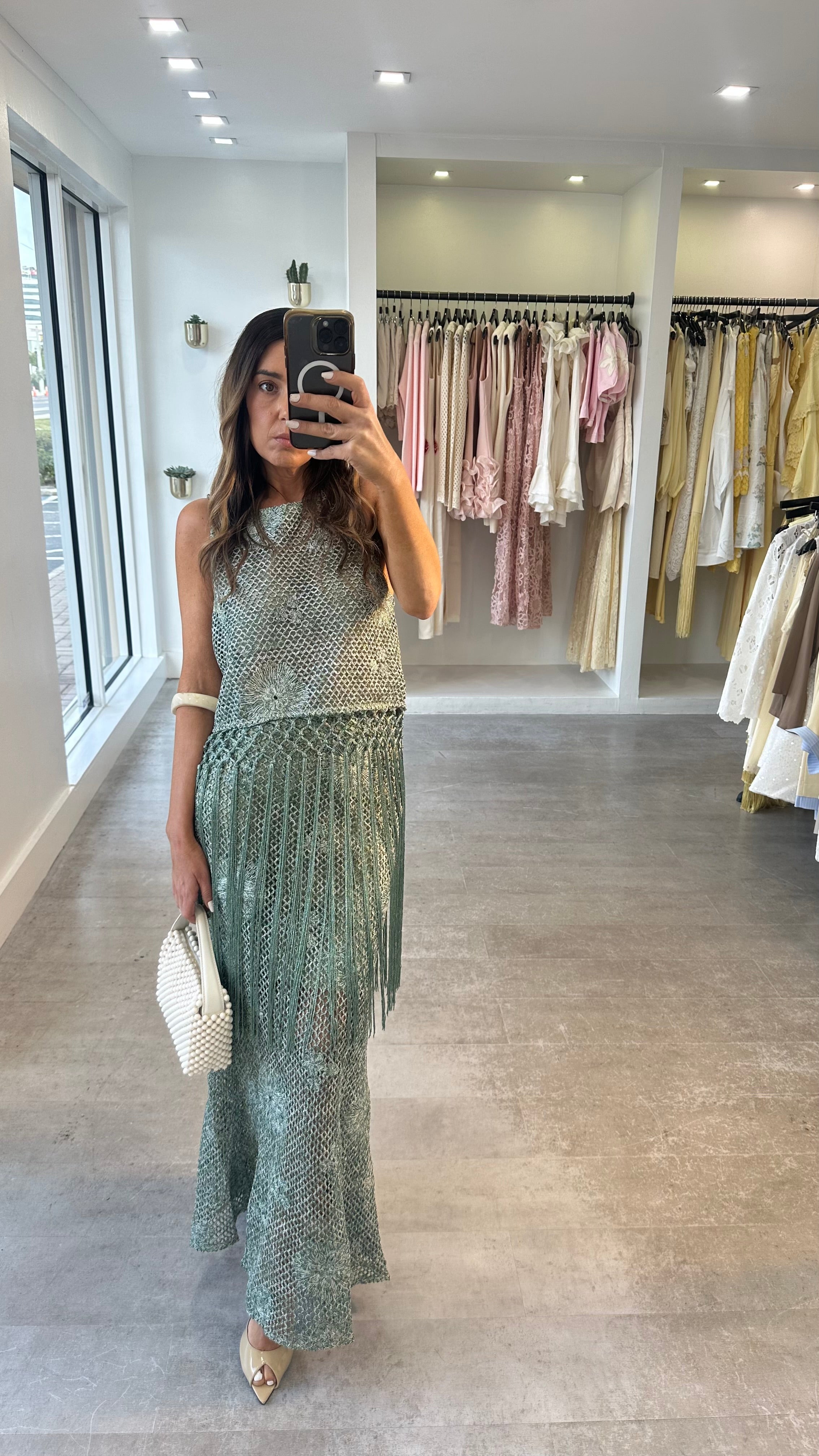 SAGE CROCHET FRINGE SET