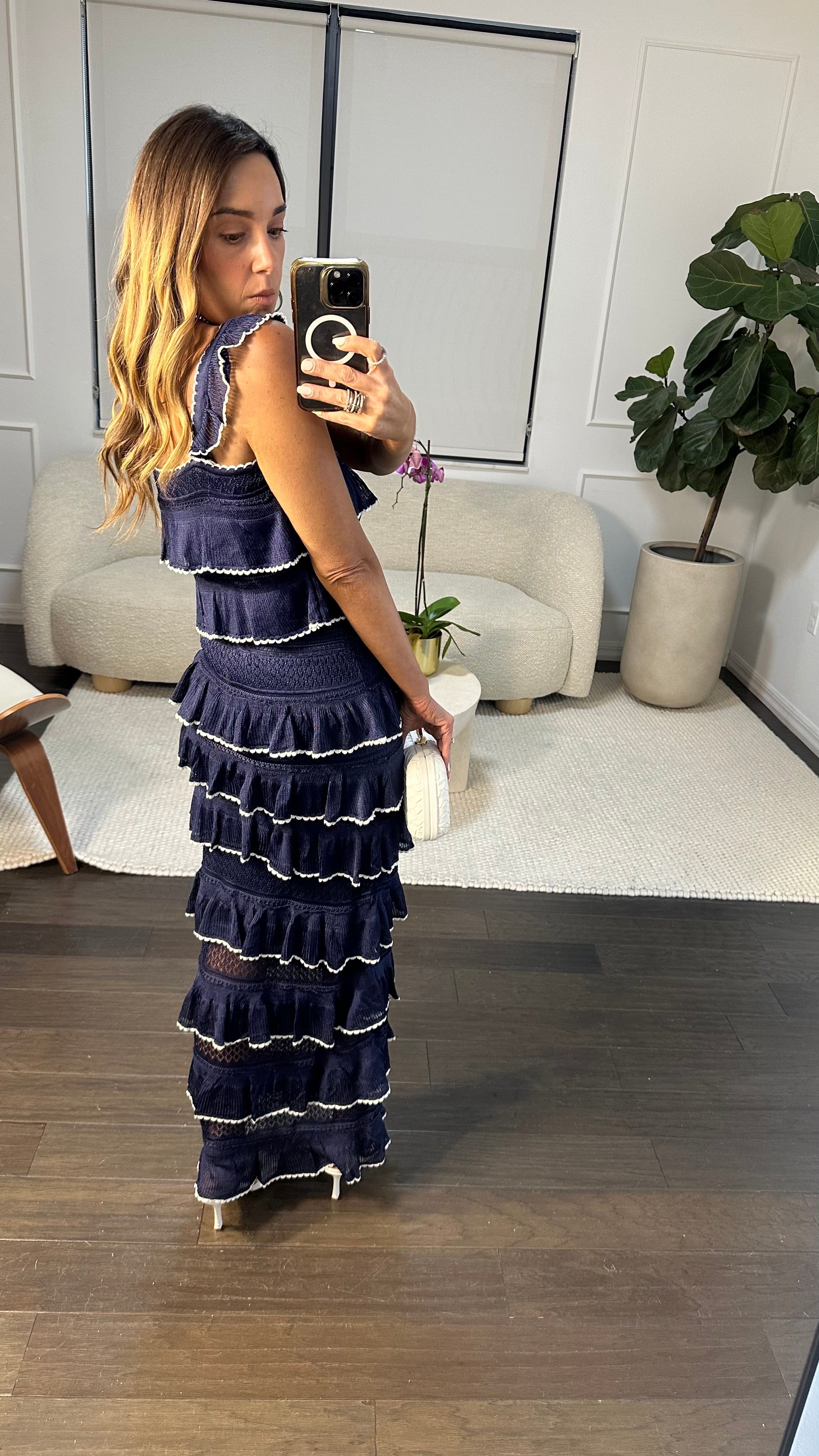 NAVY RUFFLE SKIRT SET