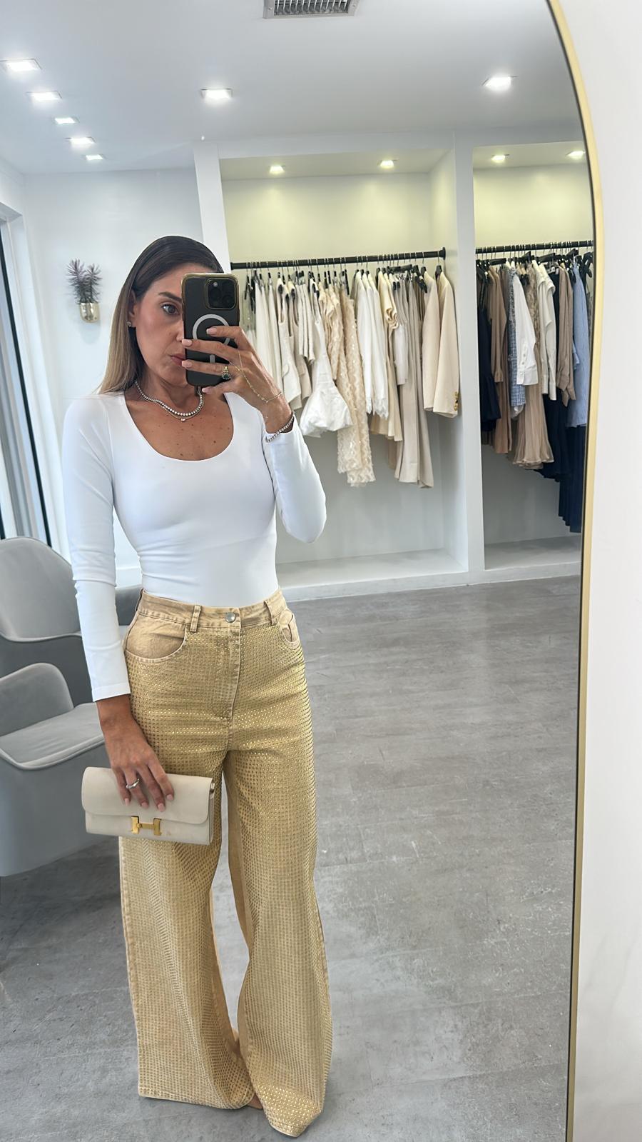 TAUPE SHINE DENIM