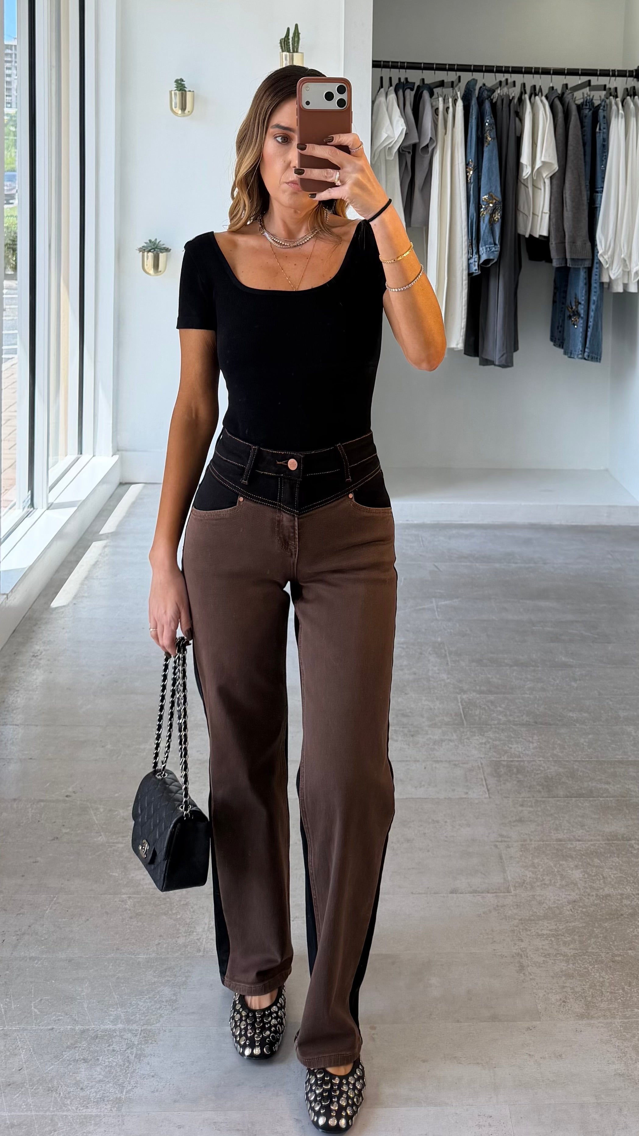 MOCHA CONTRAST DENIM