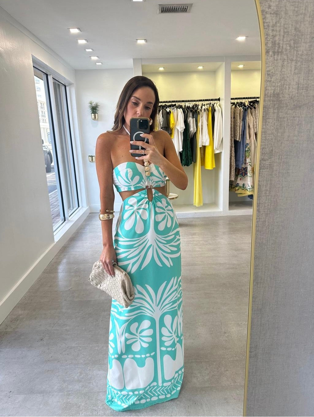 The cut out mint dress