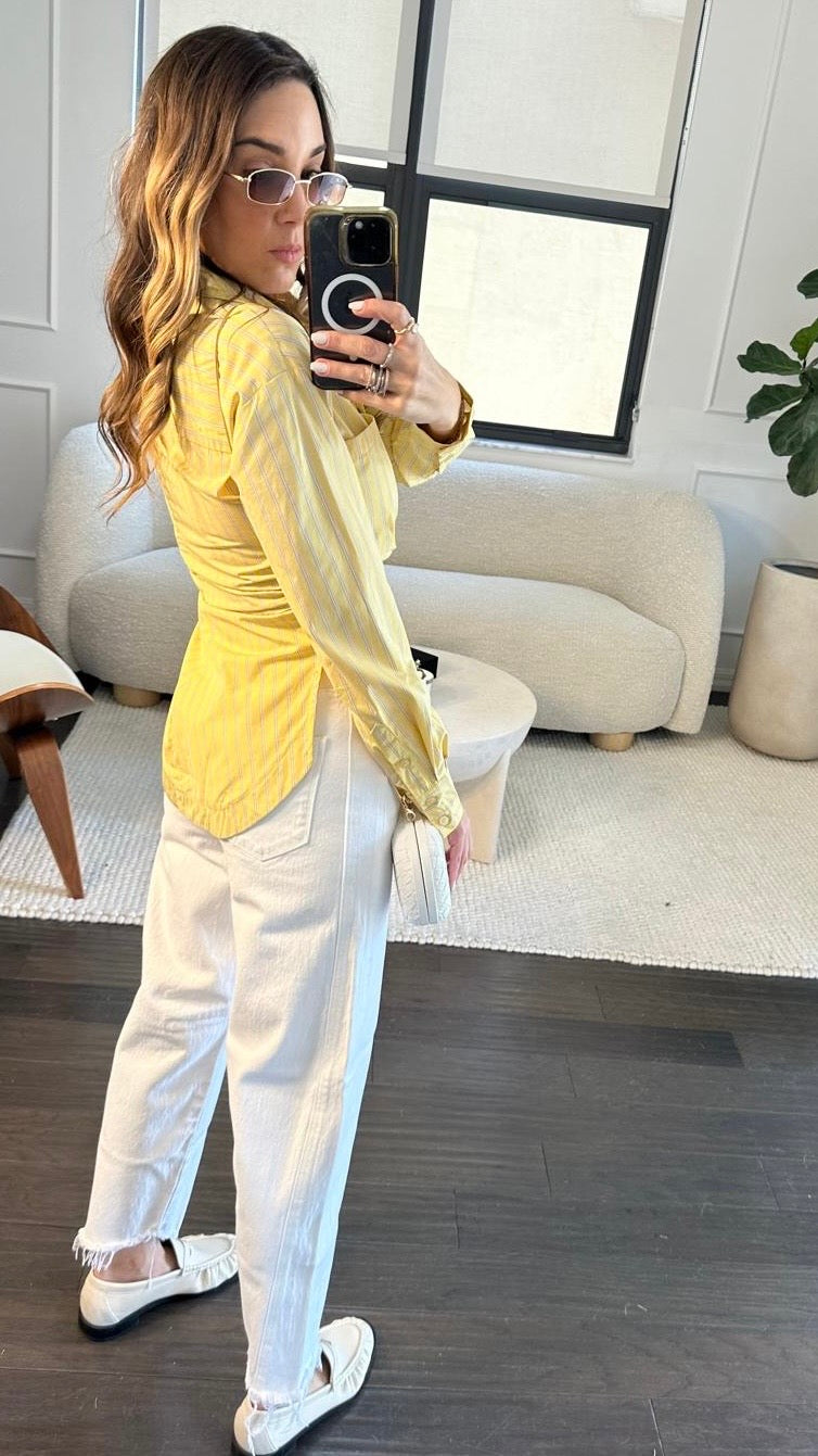 YELLOW STRIPED BLOUSE