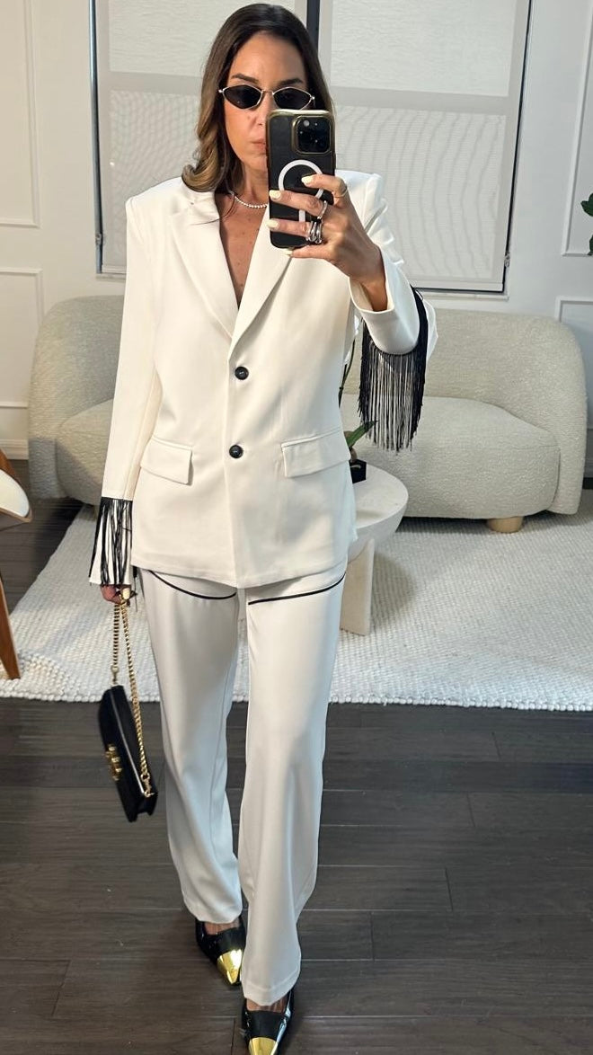 BONE FRINGE BLAZER SET