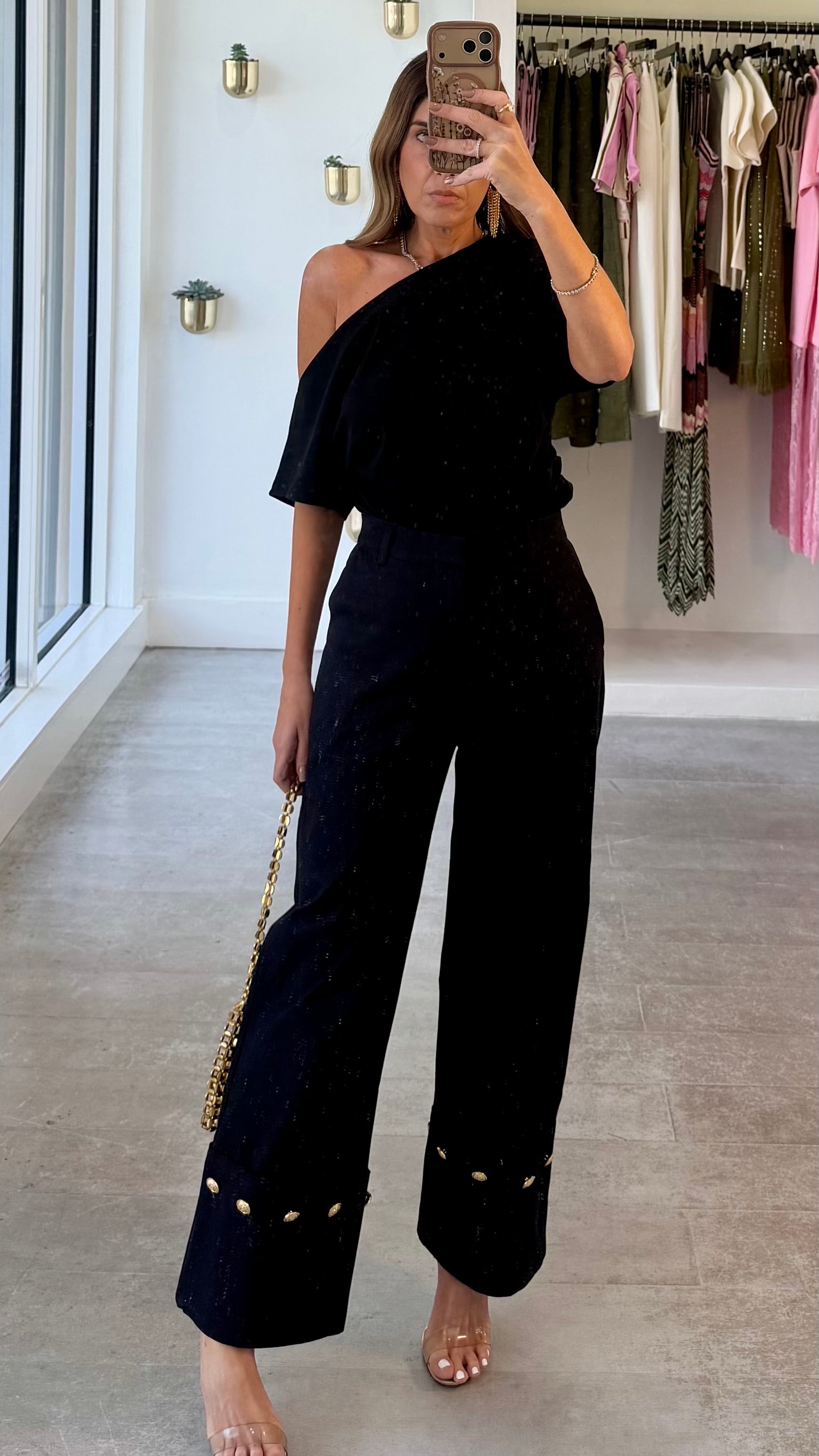 BLACK CUFF DENIM