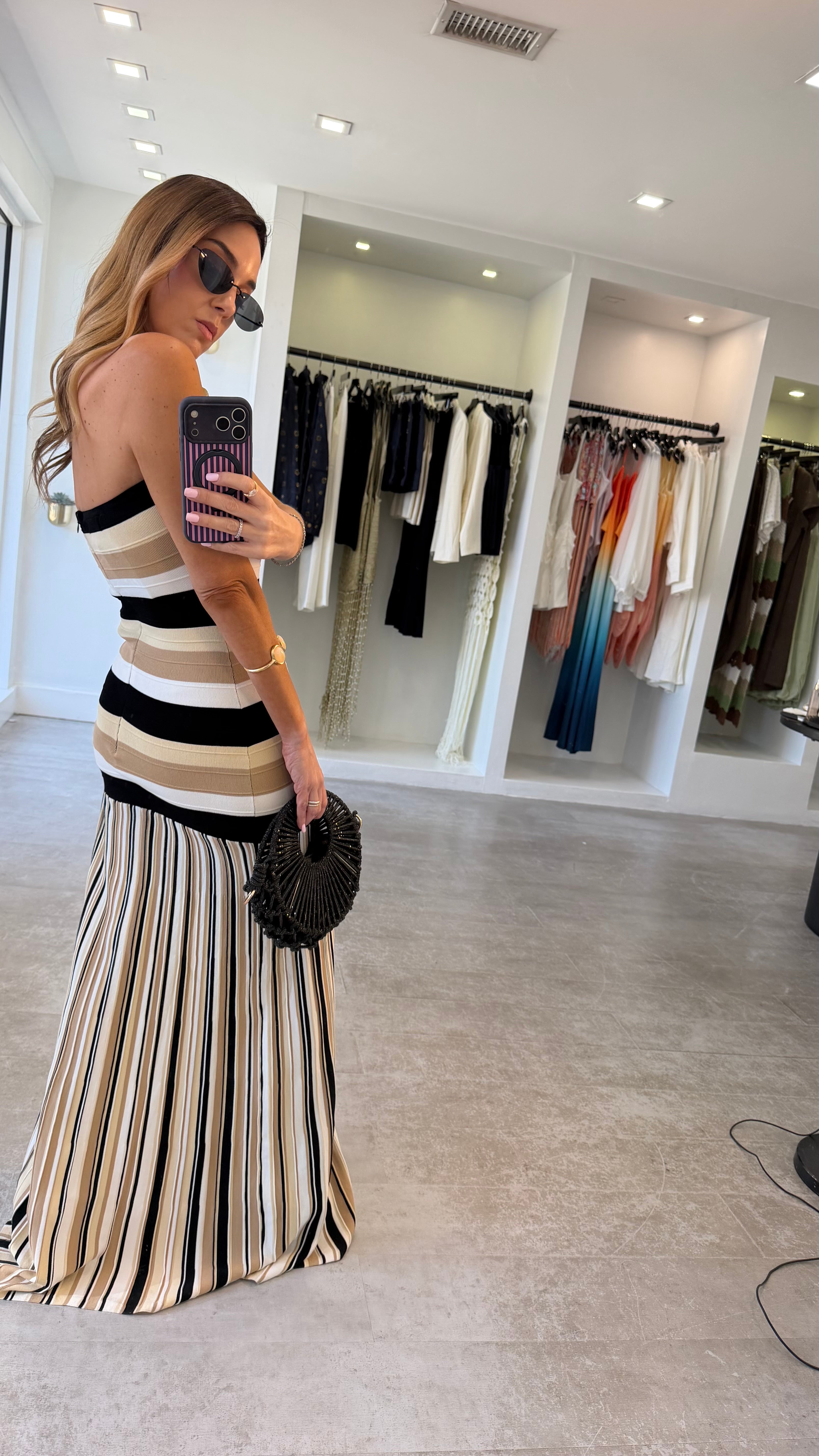 LATTE STRIPE DRESS