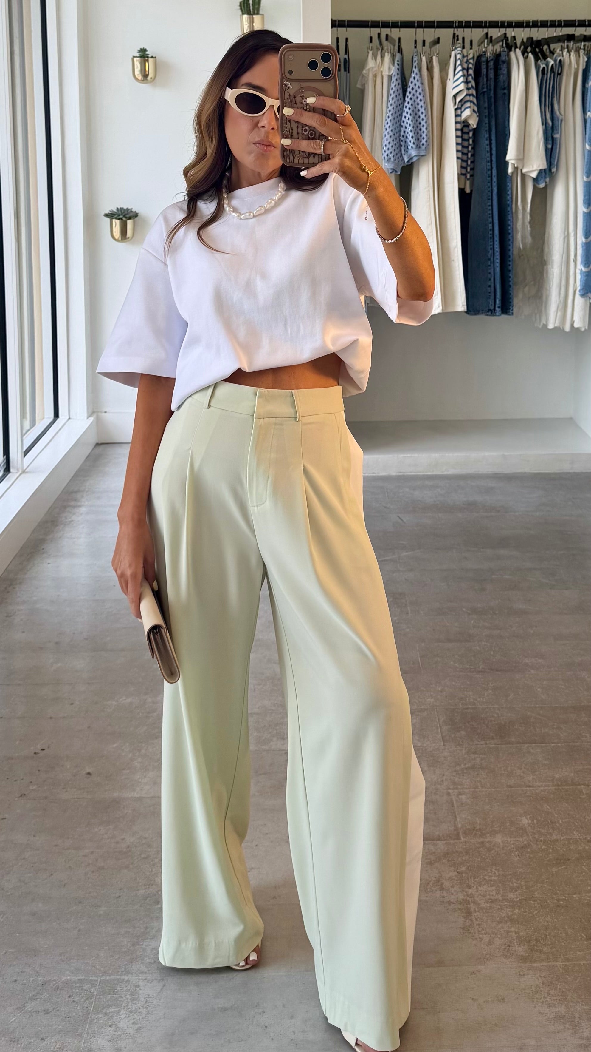 PISTACHIO TAILORED PANTS