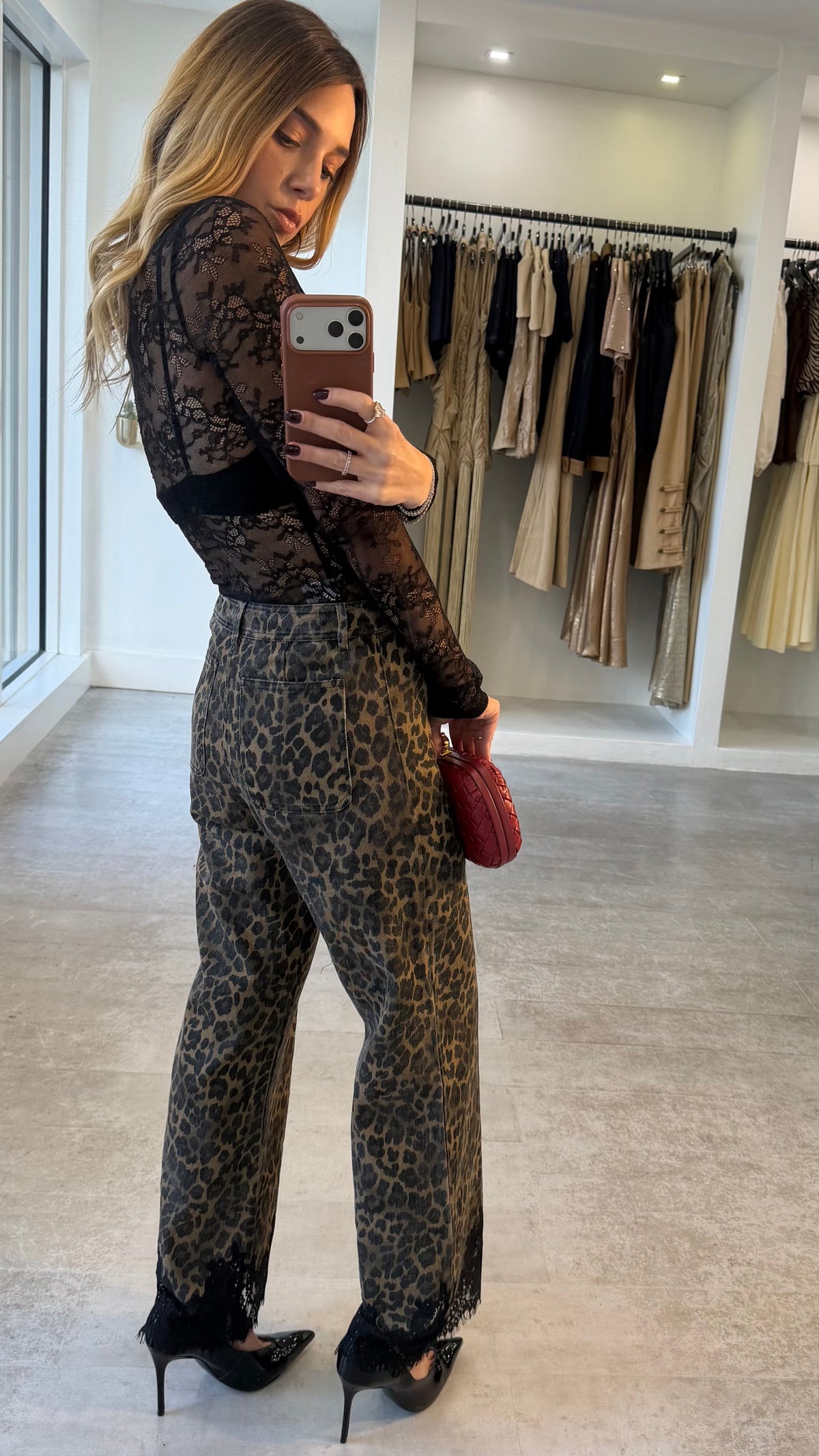 LEOPARD LACE DENIM