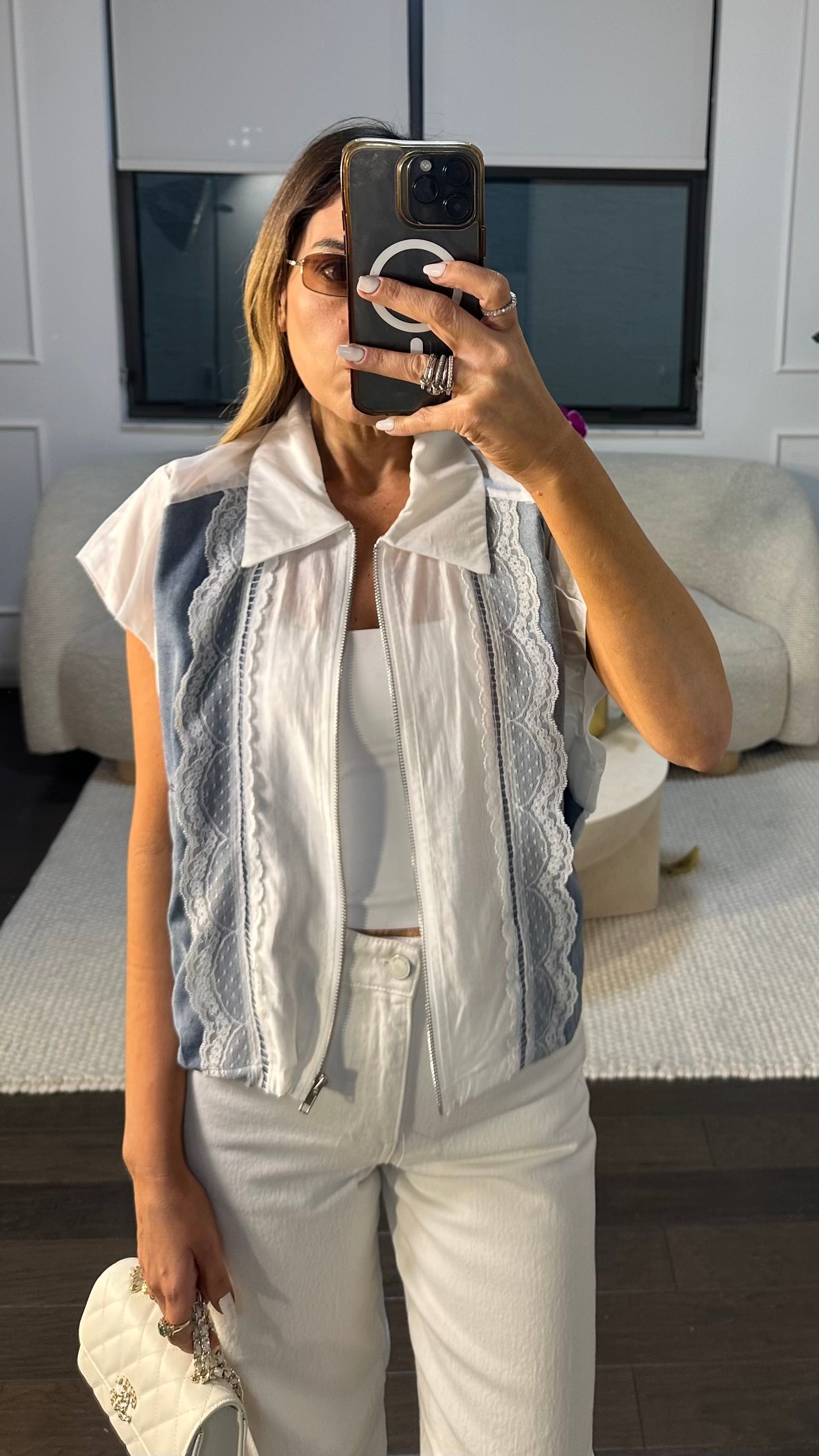 DENIM LACE VEST