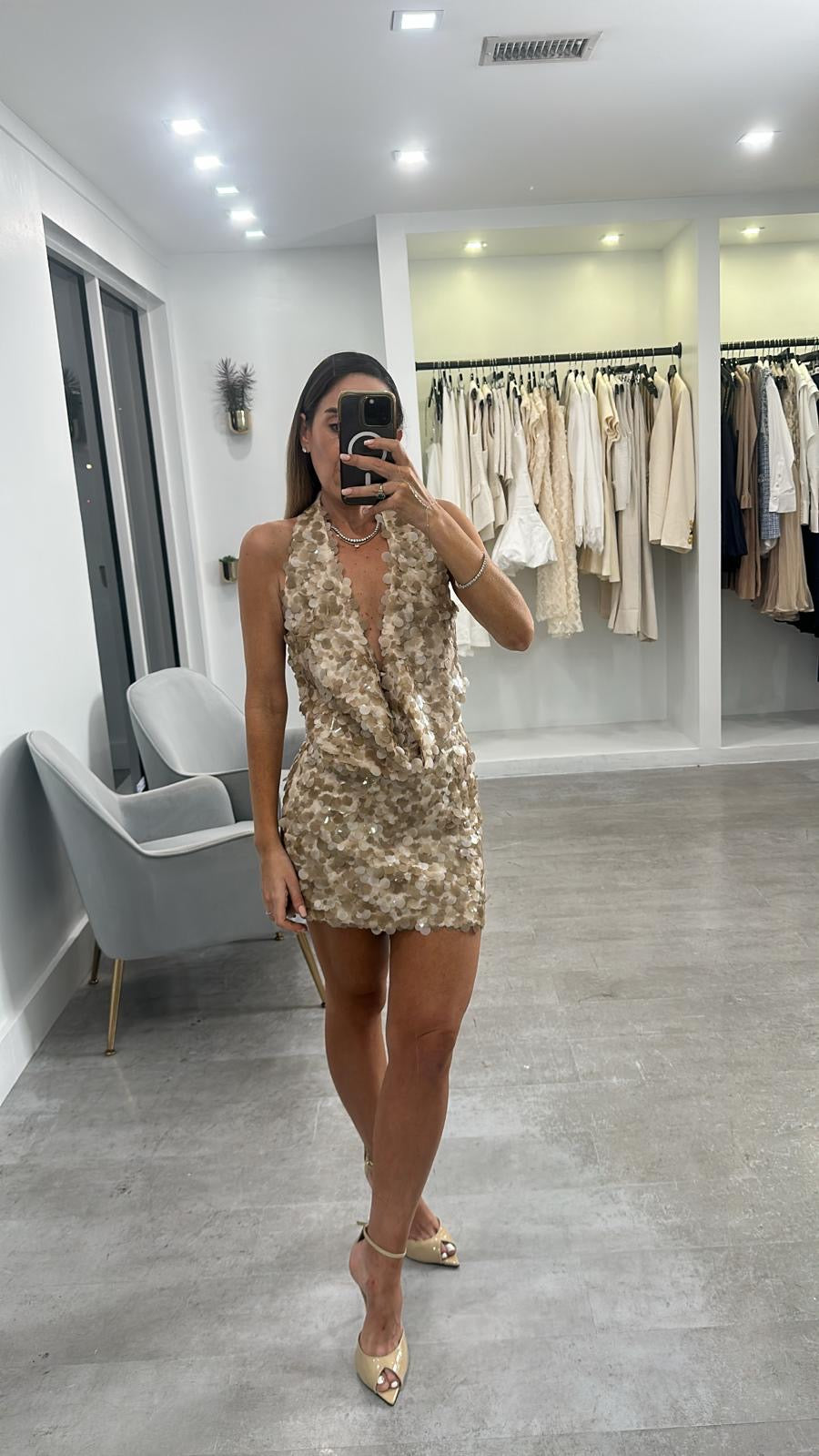 GOLD SEQUIN SKIRT SET