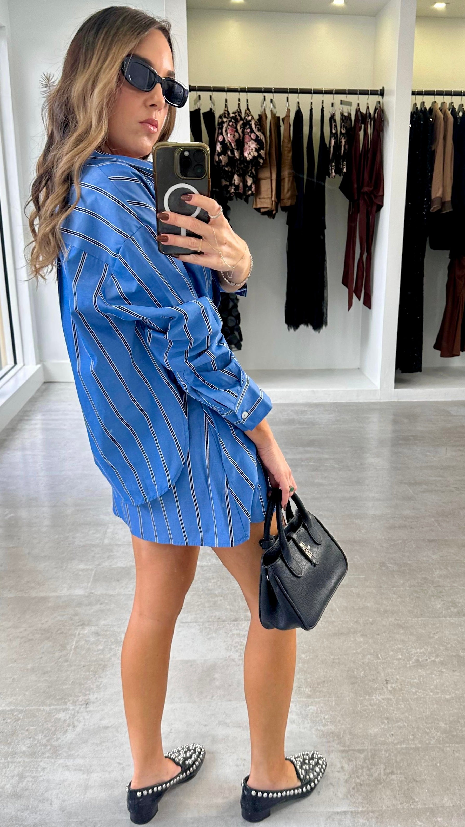 BLUE NOIR STRIPE SET