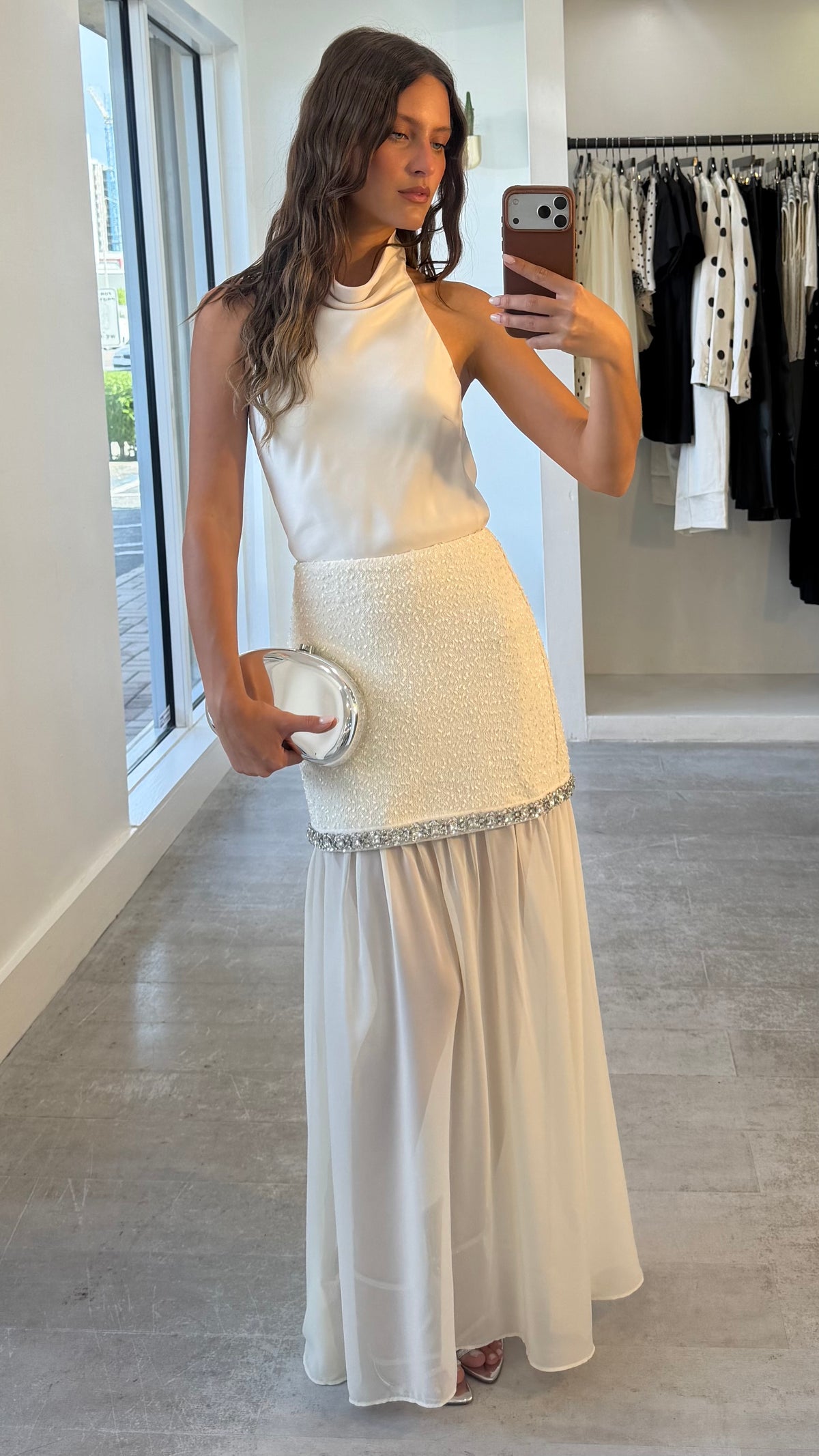 IVORY CRYSTAL SKIRT